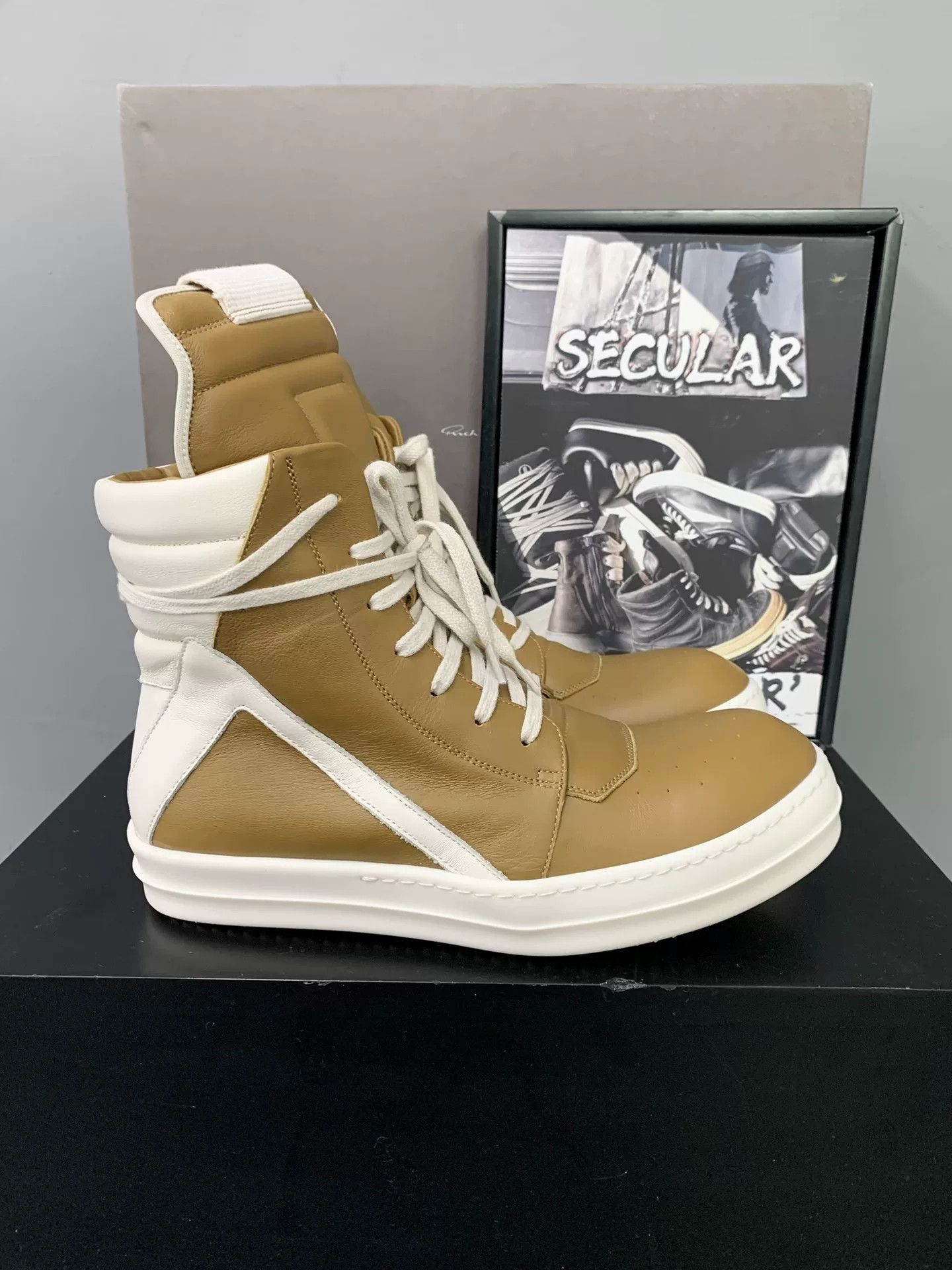 Rick Owens rick owens geobasket yellow leather casual shoes Size US 7 / EU 40 - 2 Thumbnail
