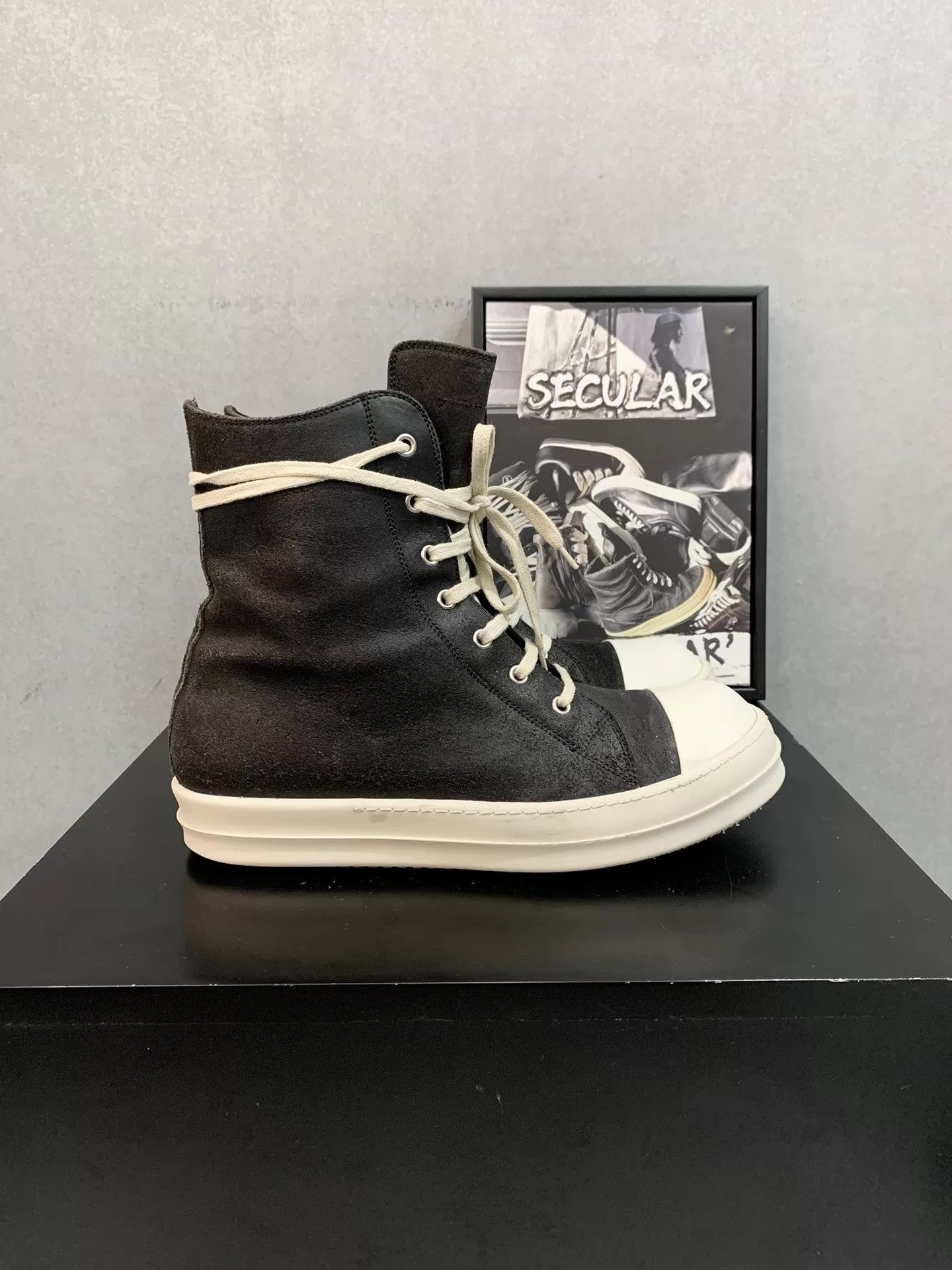 Rick Owens rick owens high-top black and white sneakers Size US 9 / EU 42 - 4 Thumbnail