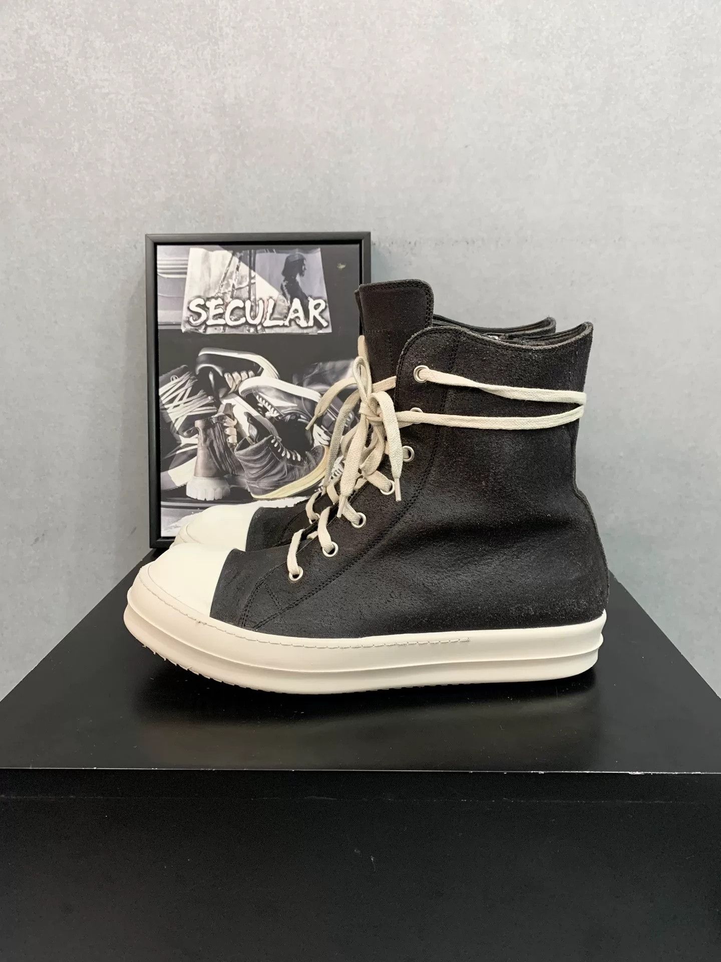 Rick Owens rick owens high-top black and white sneakers Size US 9 / EU 42 - 2 Thumbnail