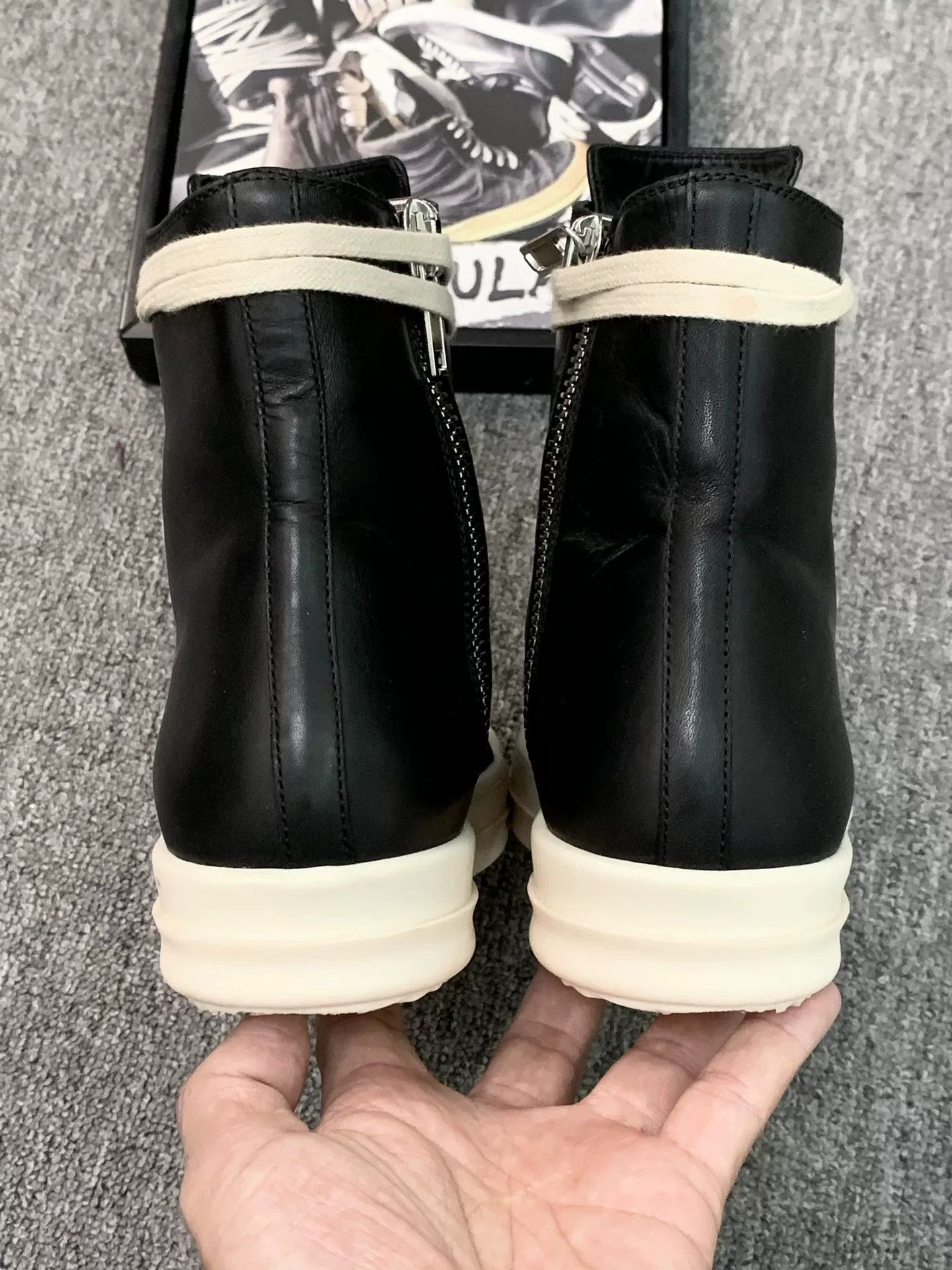 Rick Owens rick owens high top leather sneakers Size US 6 / EU 39 - 7 Thumbnail