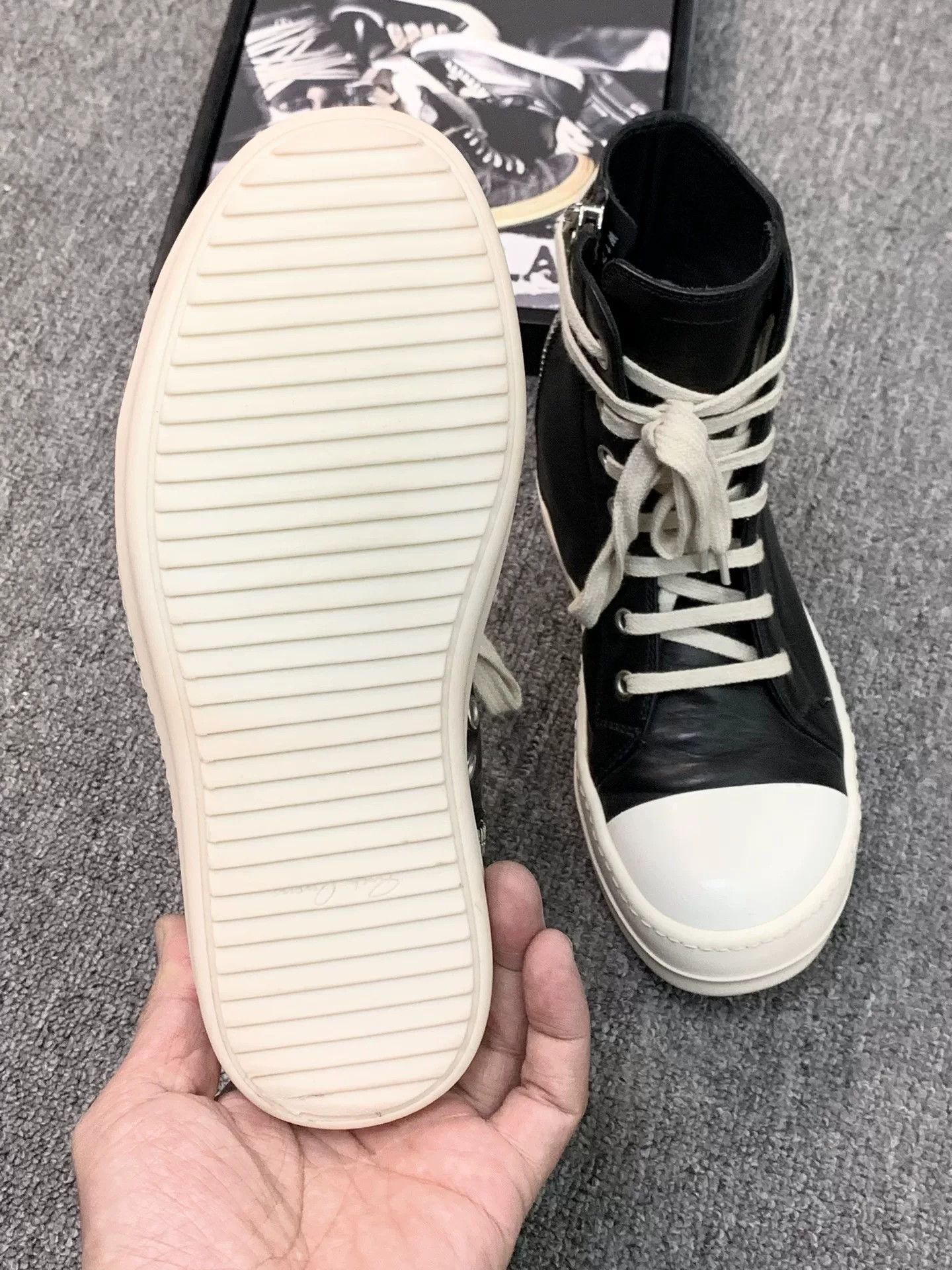 Rick Owens rick owens high top leather sneakers Size US 6 / EU 39 - 8 Thumbnail