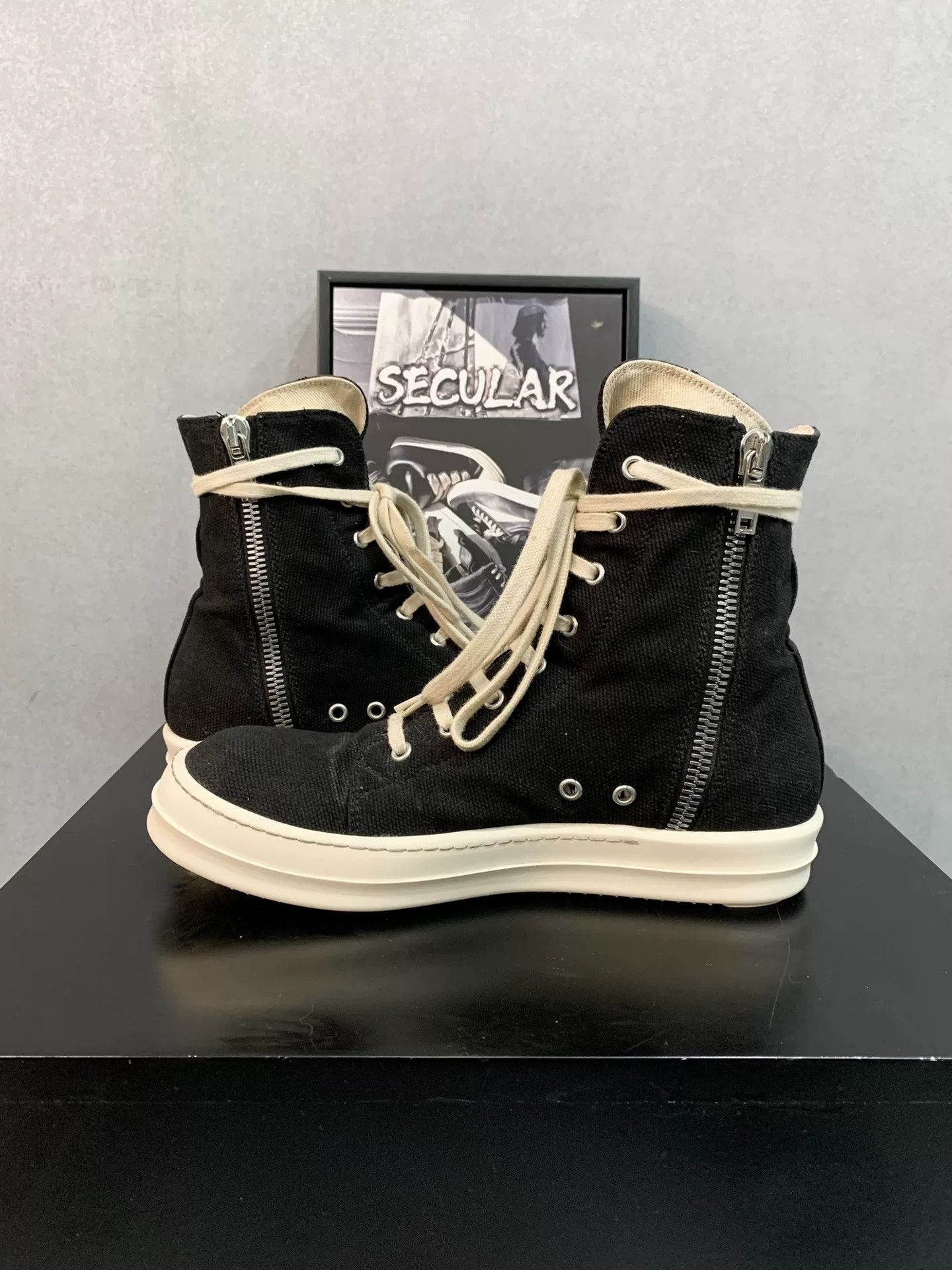 Converse rick owens black high-top canvas shoes Size US 10.5 / EU 43-44 - 6 Thumbnail