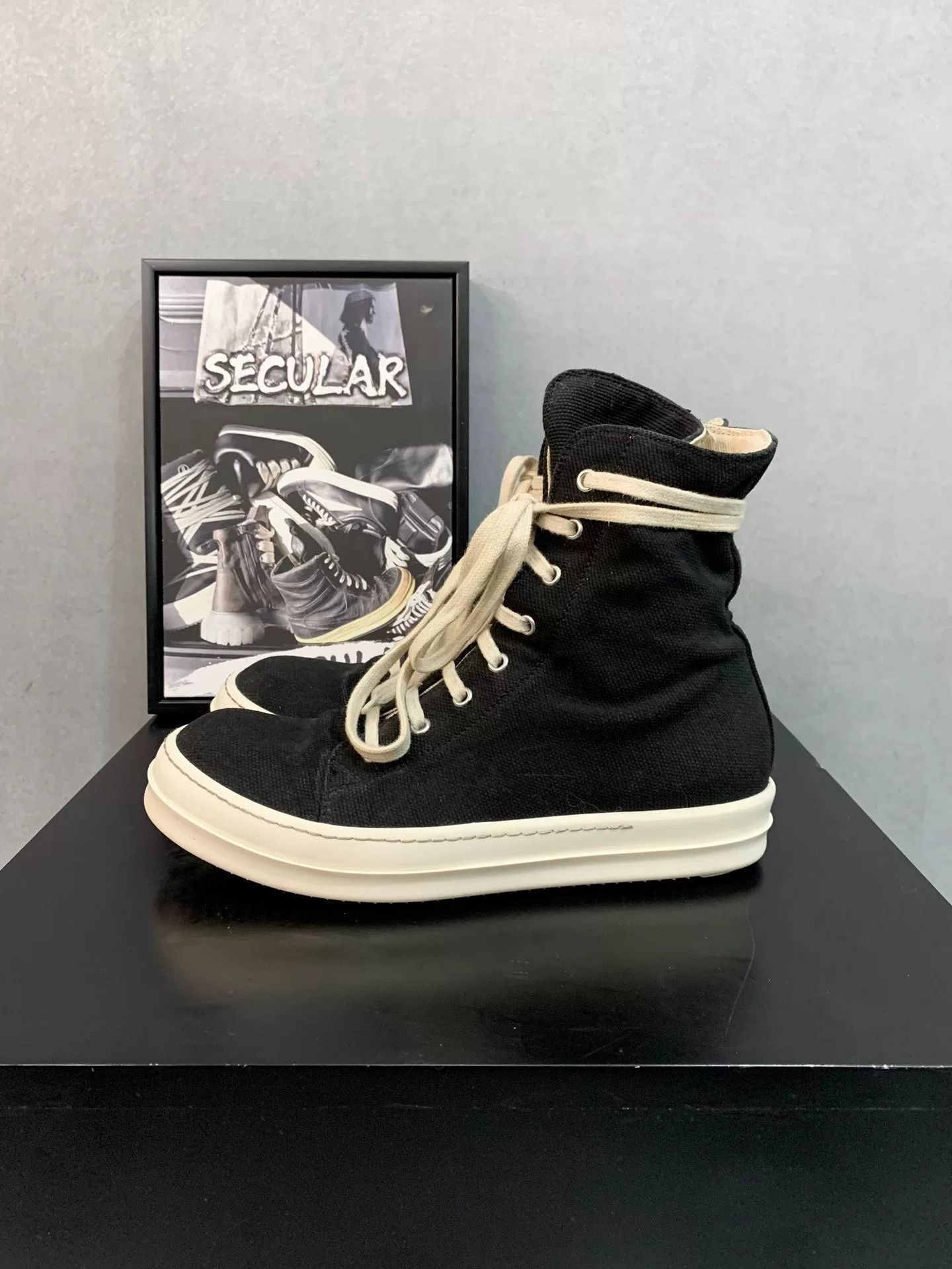 Converse rick owens black high-top canvas shoes Size US 10.5 / EU 43-44 - 3 Thumbnail