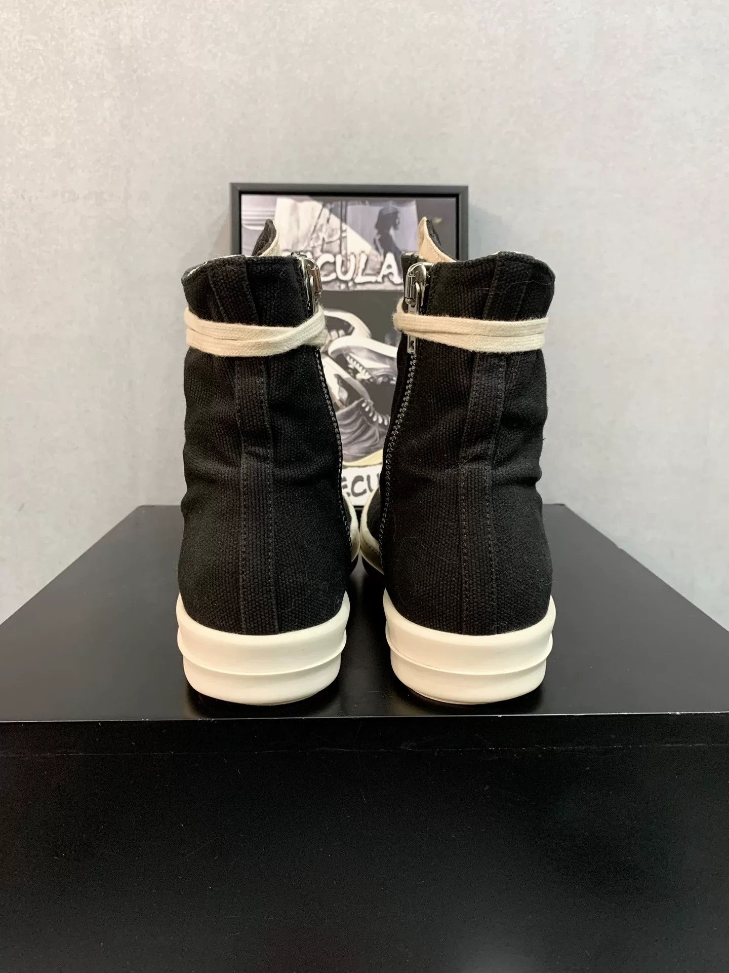 Converse rick owens black high-top canvas shoes Size US 10.5 / EU 43-44 - 7 Thumbnail
