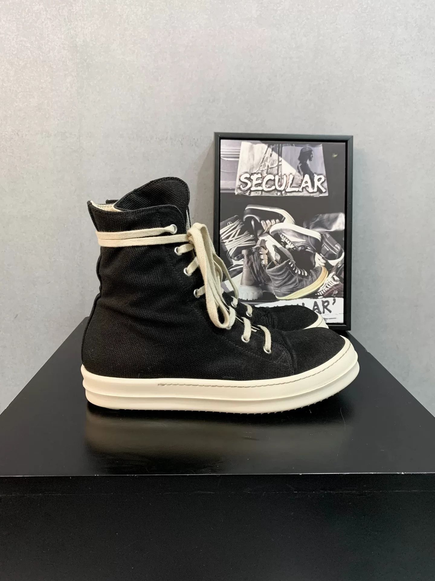 Converse rick owens black high-top canvas shoes Size US 10.5 / EU 43-44 - 2 Thumbnail