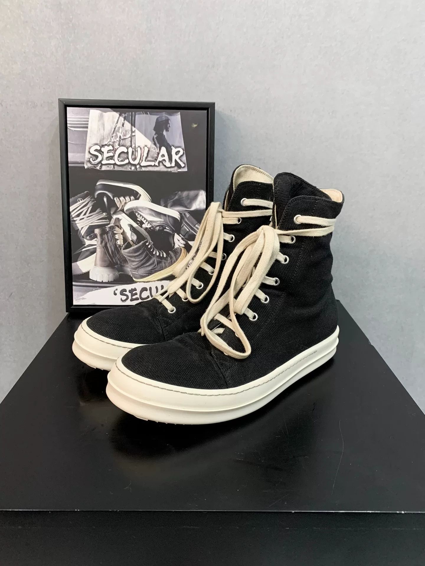 Converse rick owens black high-top canvas shoes Size US 10.5 / EU 43-44 - 4 Thumbnail