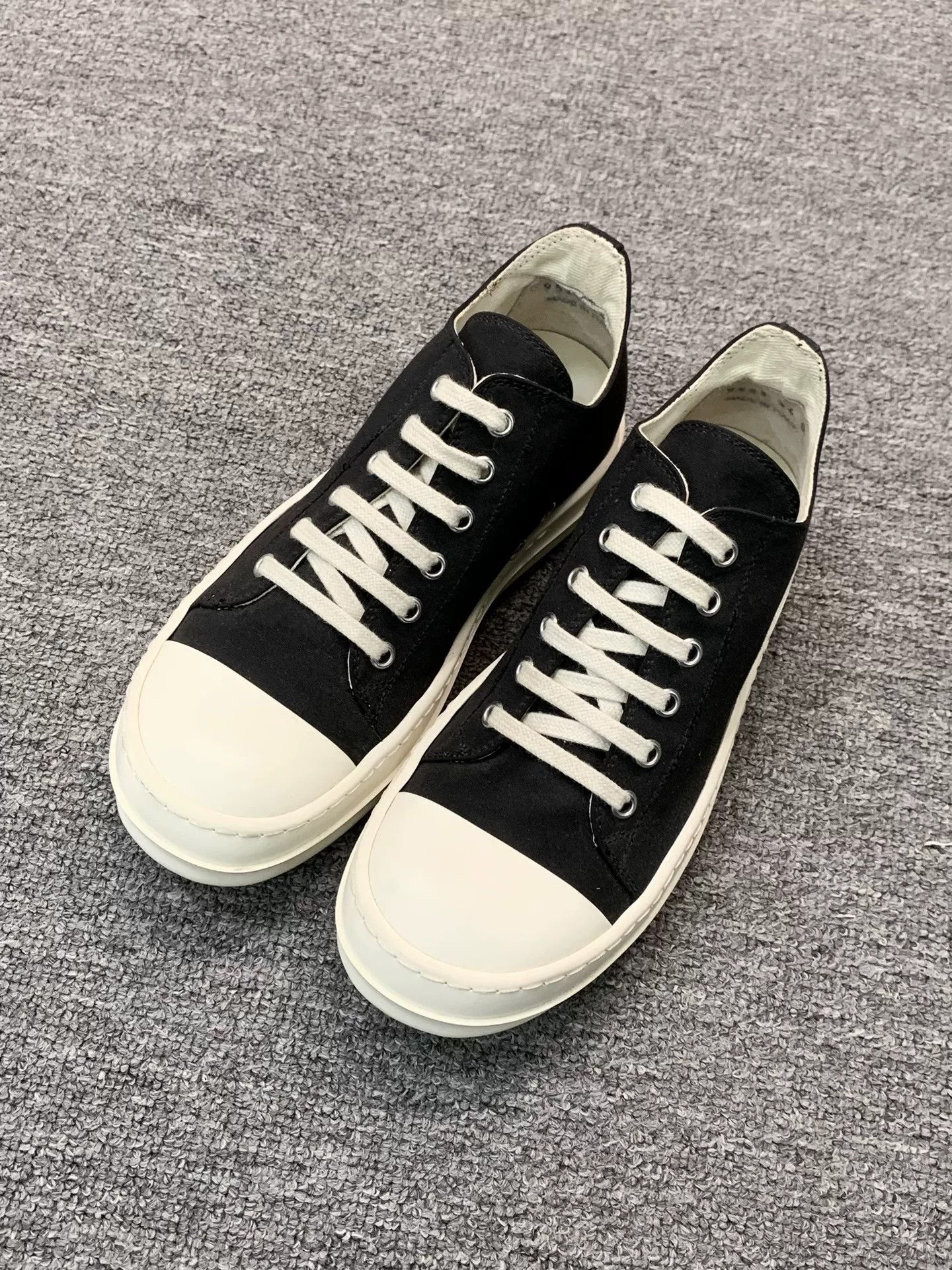 Rick Owens Drkshdw rick owens drkshdw low-top black sneakers Size US 5.5 / EU 38 - 2 Thumbnail