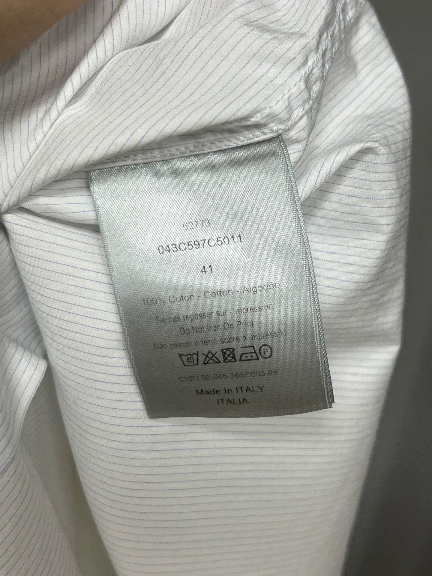 Dior Dior Logo White Dress Shirt Size 41 Size US L / EU 52-54 / 3 - 3 Thumbnail