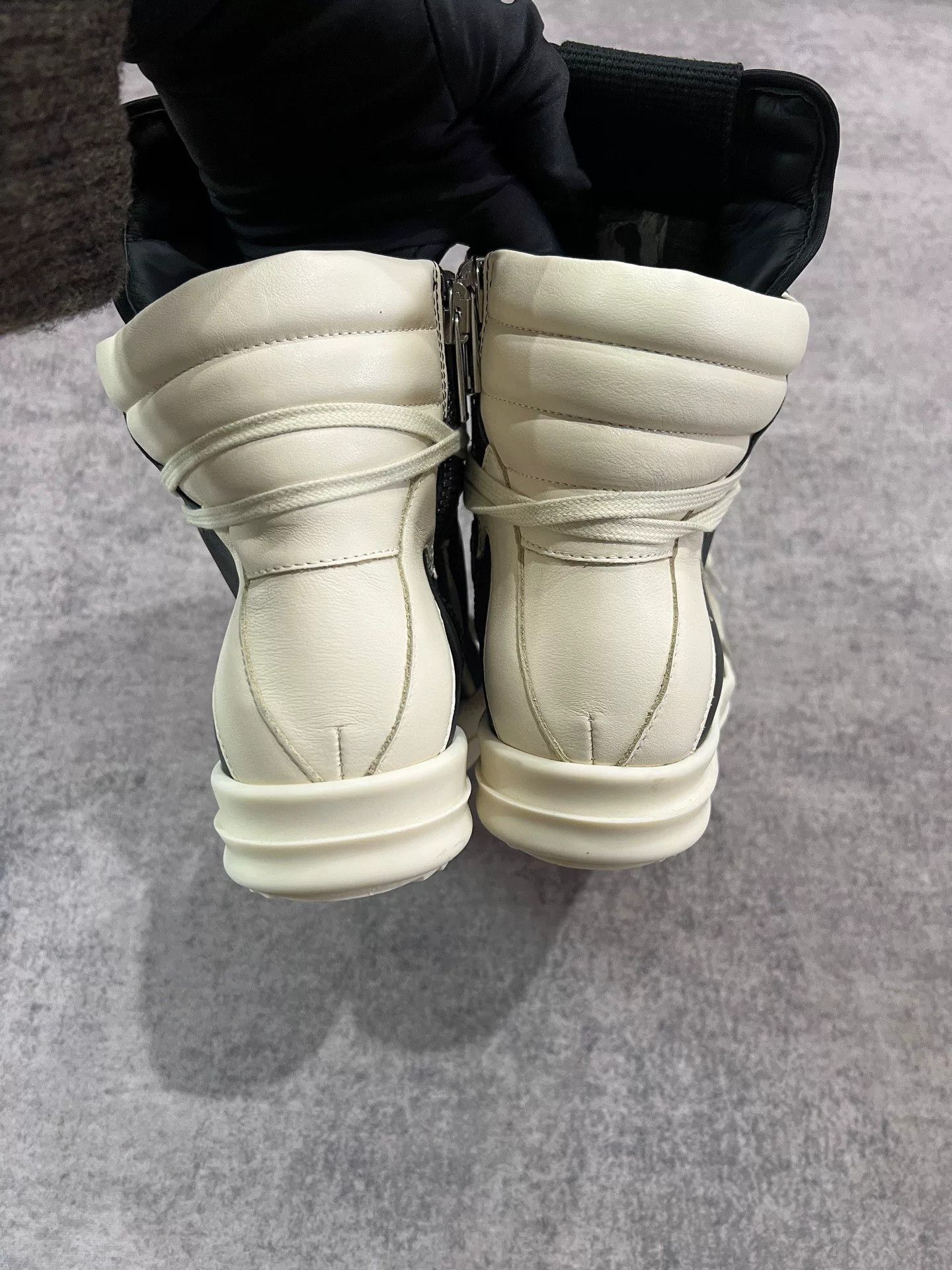 Rick Owens rick owens black and white high-top sneakers Size US 6.5 / EU 39-40 - 5 Thumbnail