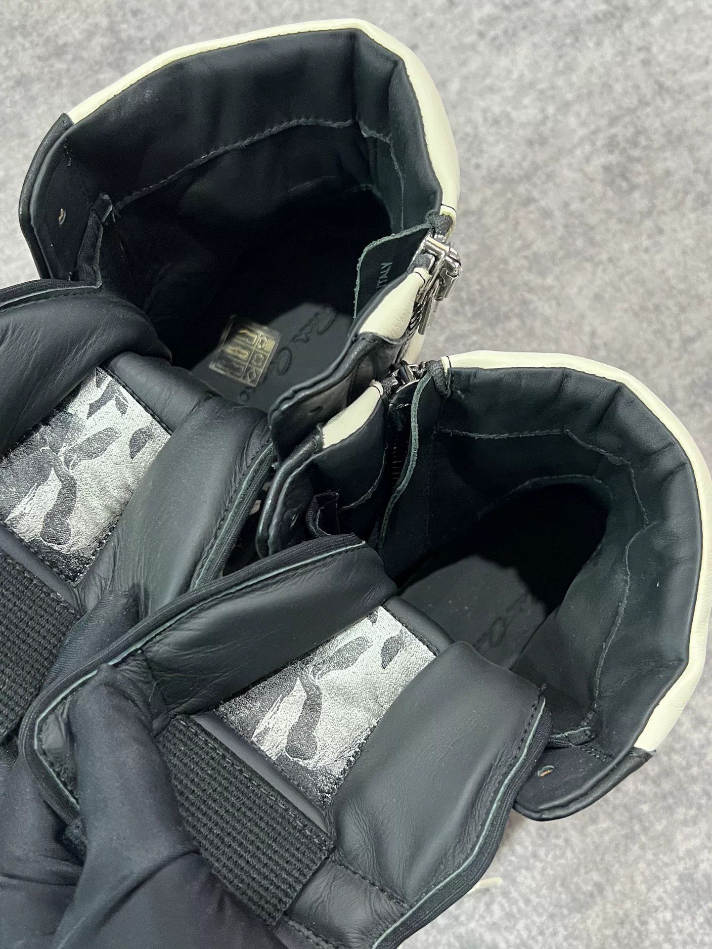 Rick Owens rick owens black and white high-top sneakers Size US 6.5 / EU 39-40 - 7 Thumbnail