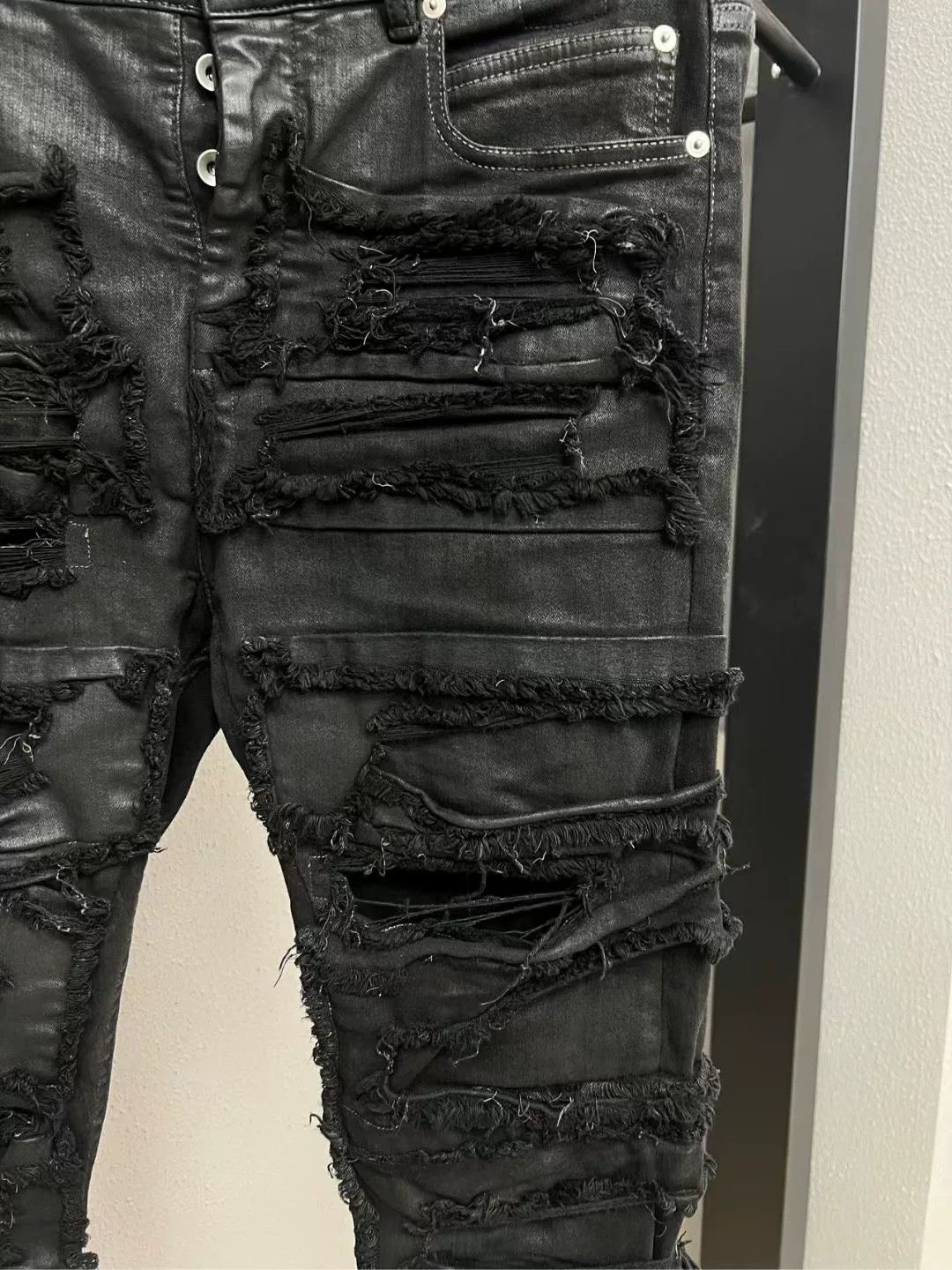 Rick Owens rick owens distressed black denim pants Size US 31 - 3 Thumbnail