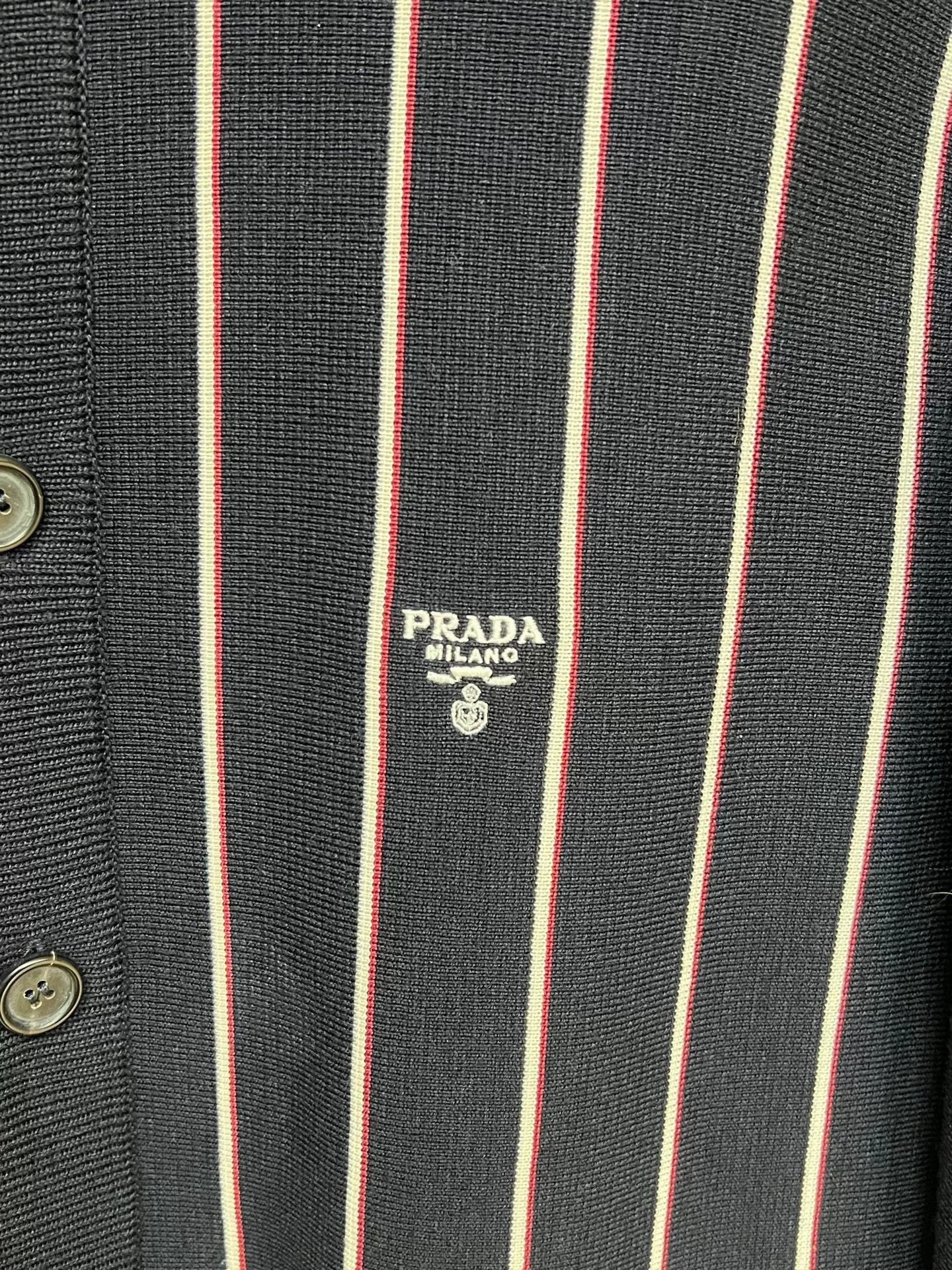 Prada Prada Striped Cardigan in Size 50 Size US L / EU 52-54 / 3 - 3 Thumbnail