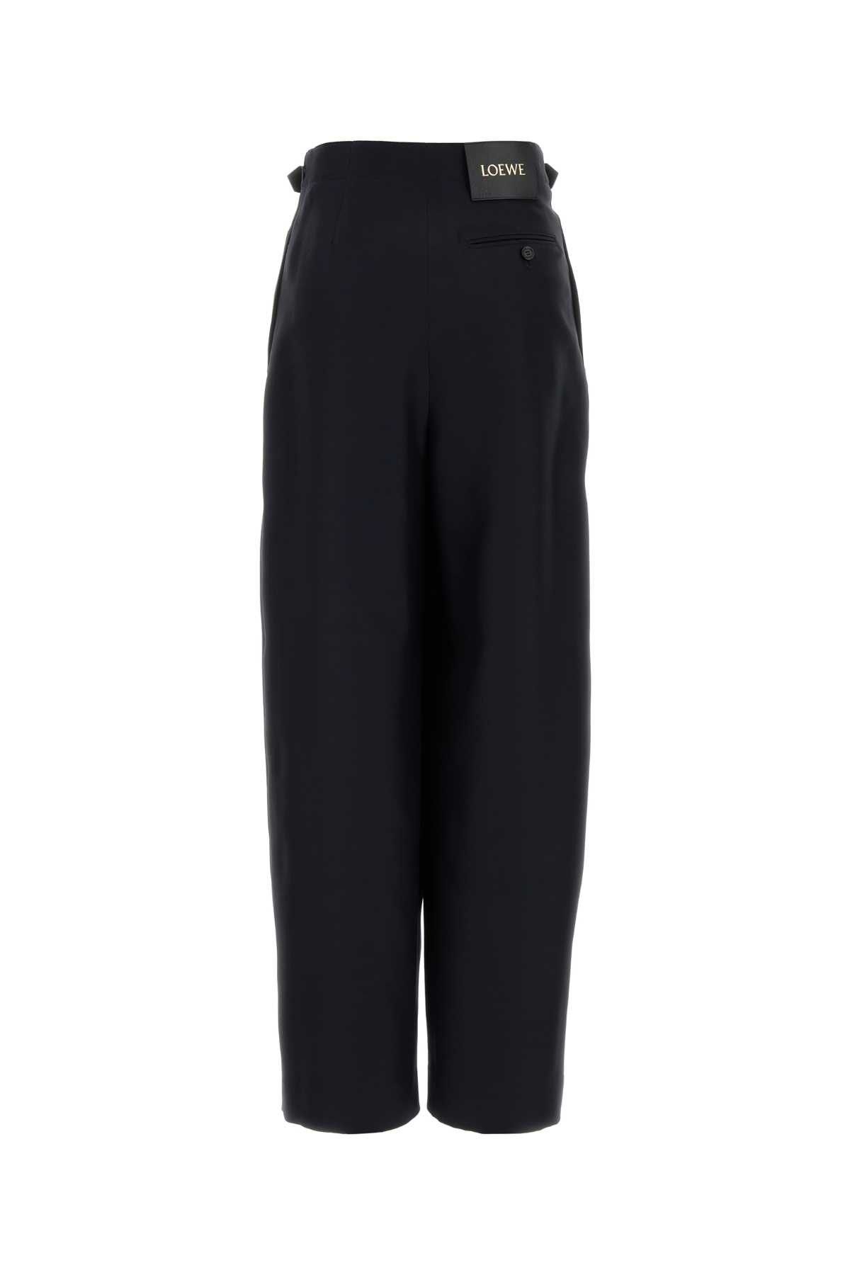 Loewe Navy Blue Wool Blend Wide-Leg Pant Size 27" / US 4 / IT 40 - 2 Thumbnail
