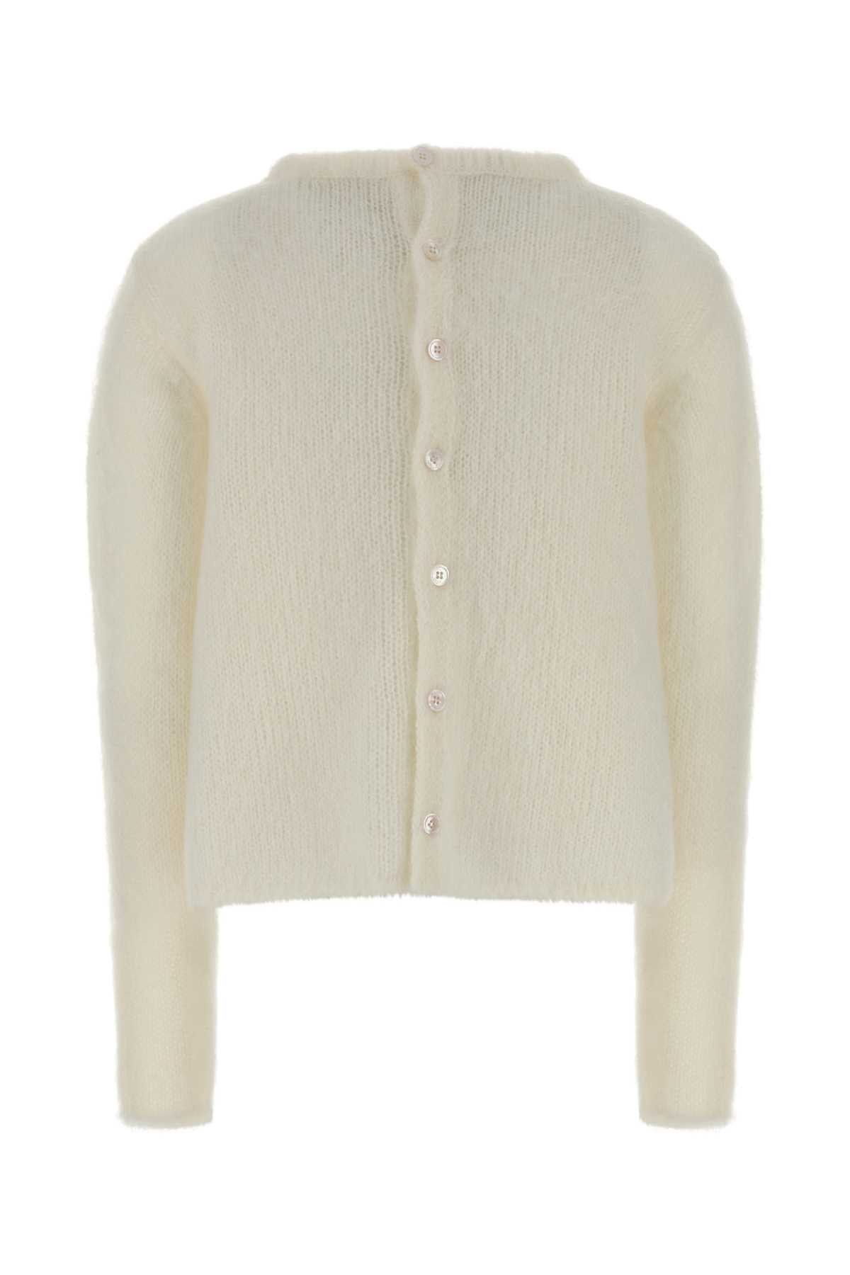 Loewe Ivory Stretch Mohair Blend Cardigan Size M / US 6-8 / IT 42-44 - 2 Thumbnail