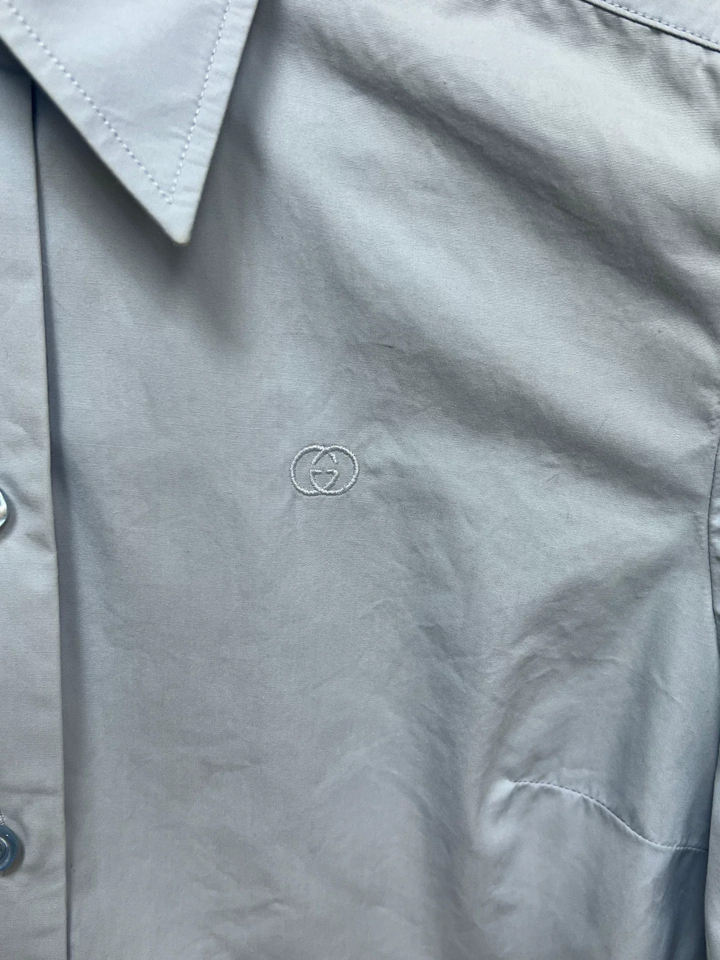 Gucci new gucci logo shirt in light blue Size M / US 6-8 / IT 42-44 - 3 Thumbnail