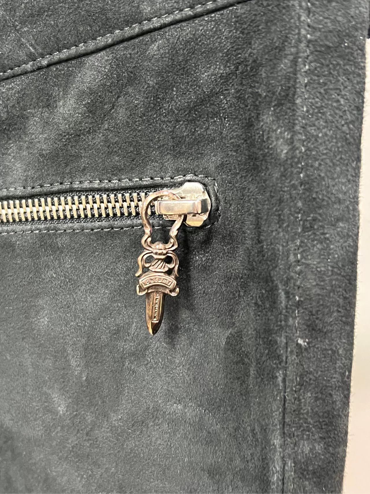 Chrome Hearts chrome hearts suede long pants Size US 27 - 3 Thumbnail