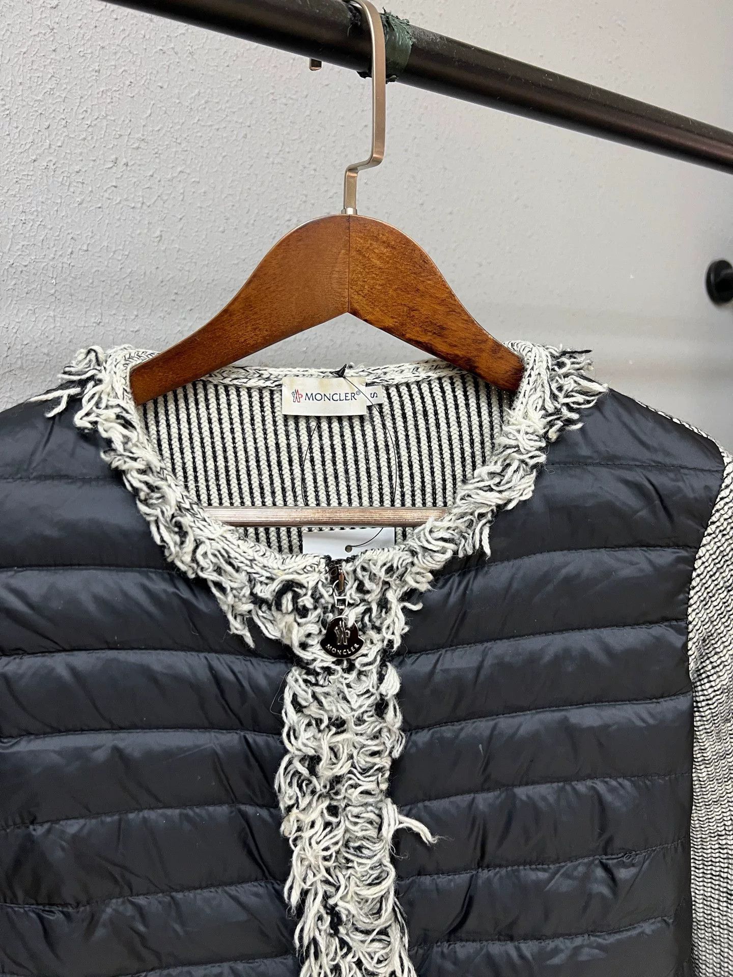 Moncler grey ruffled hem sweater by Moncler Size S / US 4 / IT 40 - 3 Thumbnail