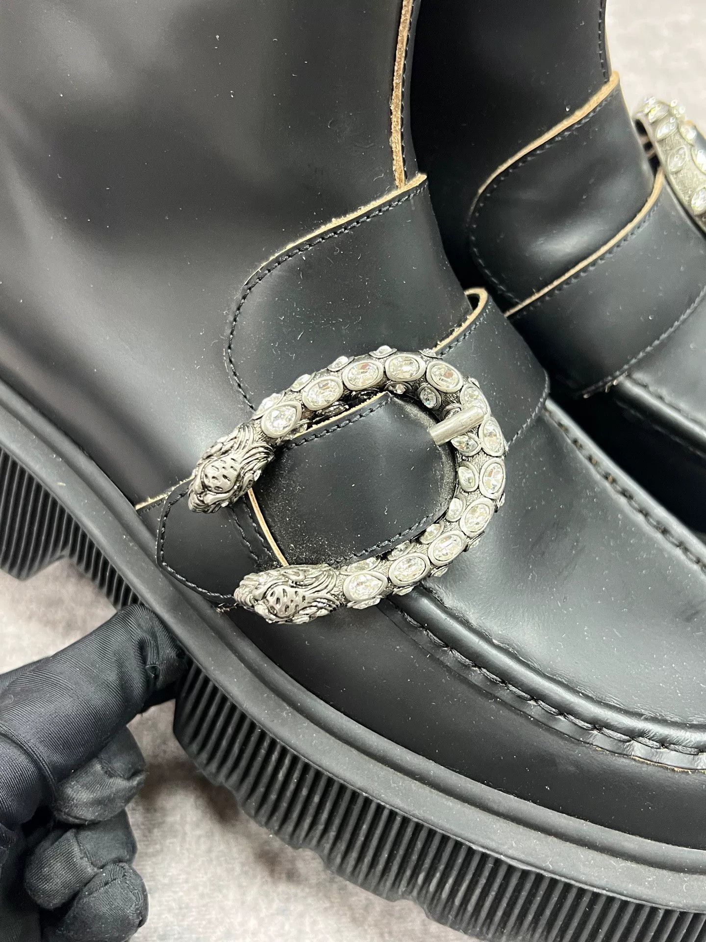Gucci gucci embellished black ankle boots size 36 Size US 6 / IT 36 - 2 Thumbnail