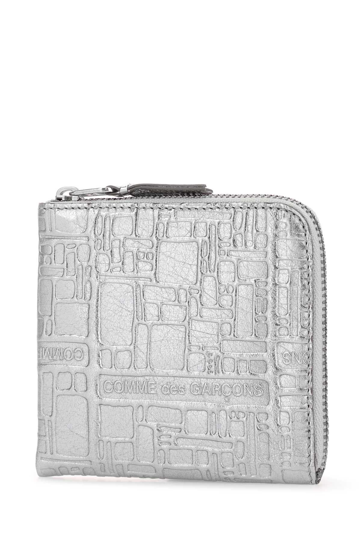 Comme des Garcons Silver Leather Card Holder Size ONE SIZE - 2 Thumbnail
