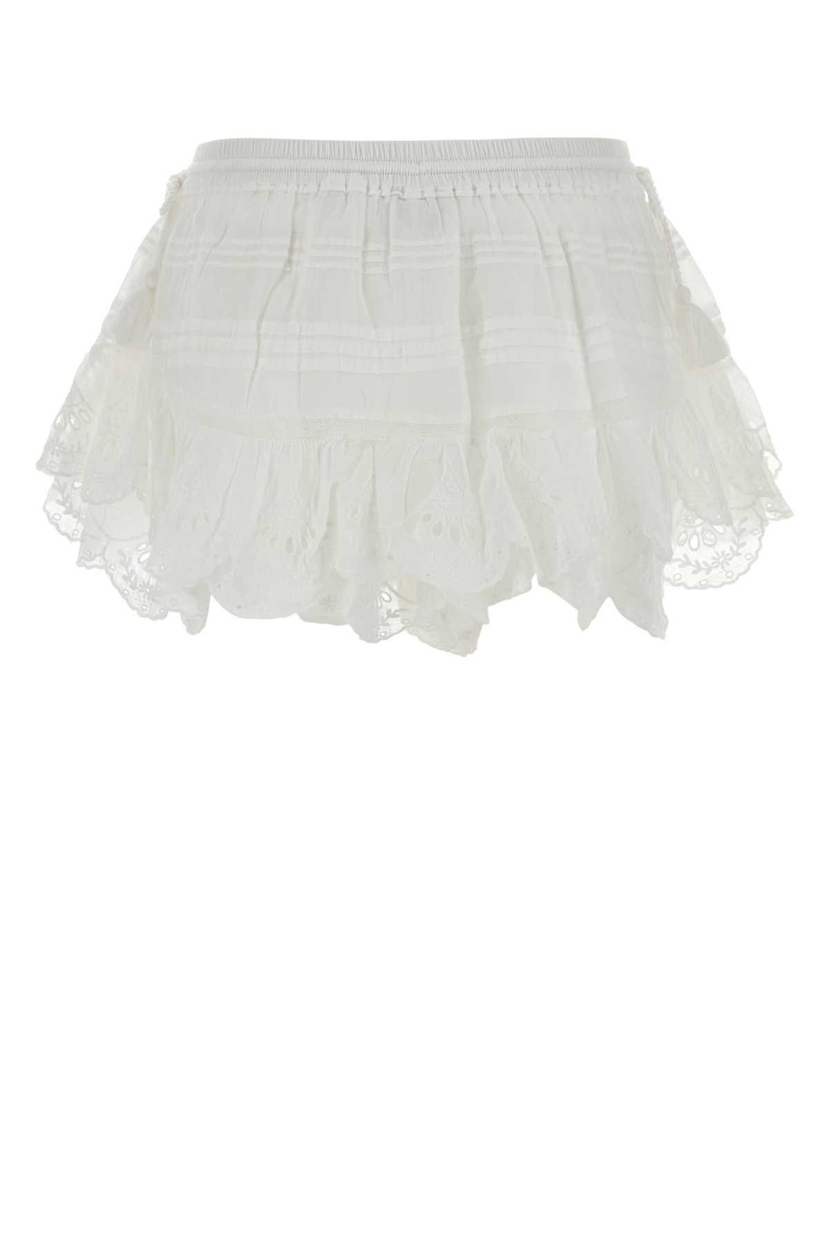 Isabel Marant Etoile White Cotton Puria Shorts Size 28" / US 6 / IT 42 - 2 Thumbnail