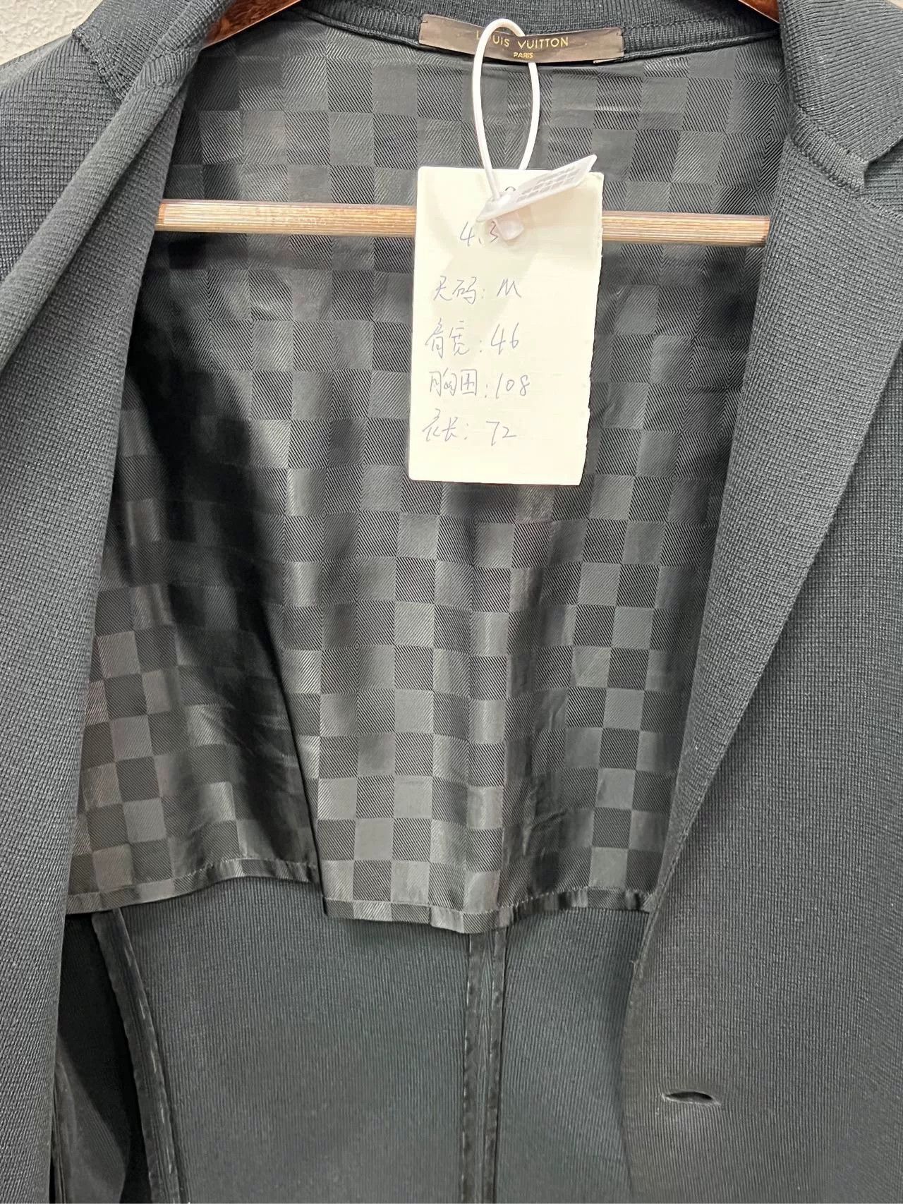 Louis Vuitton wool check pattern blazer in black Size US M / EU 48-50 / 2 - 4 Thumbnail