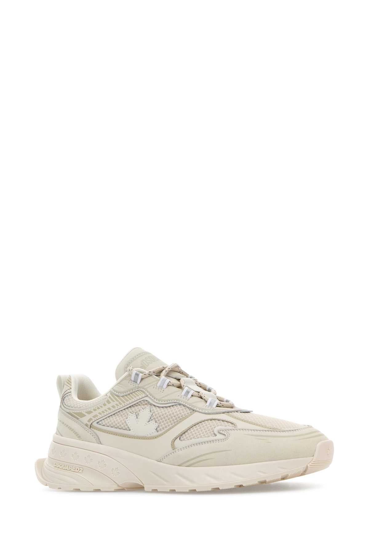 Dsquared2 Chalk Mesh And Leather Sprinter Sneakers Size US 7 / EU 40 - 2 Thumbnail