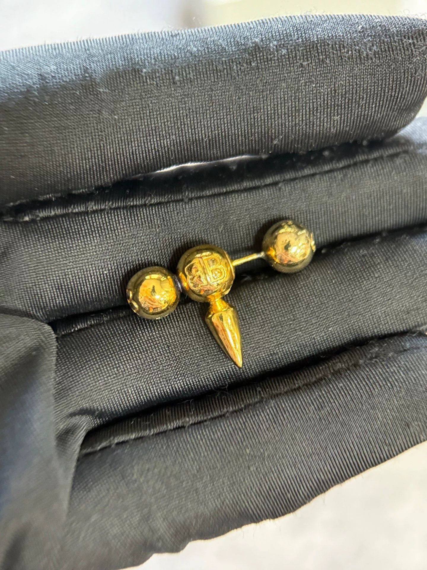 Balenciaga Balenciaga Gold Stud Earrings Size ONE SIZE - 3 Thumbnail