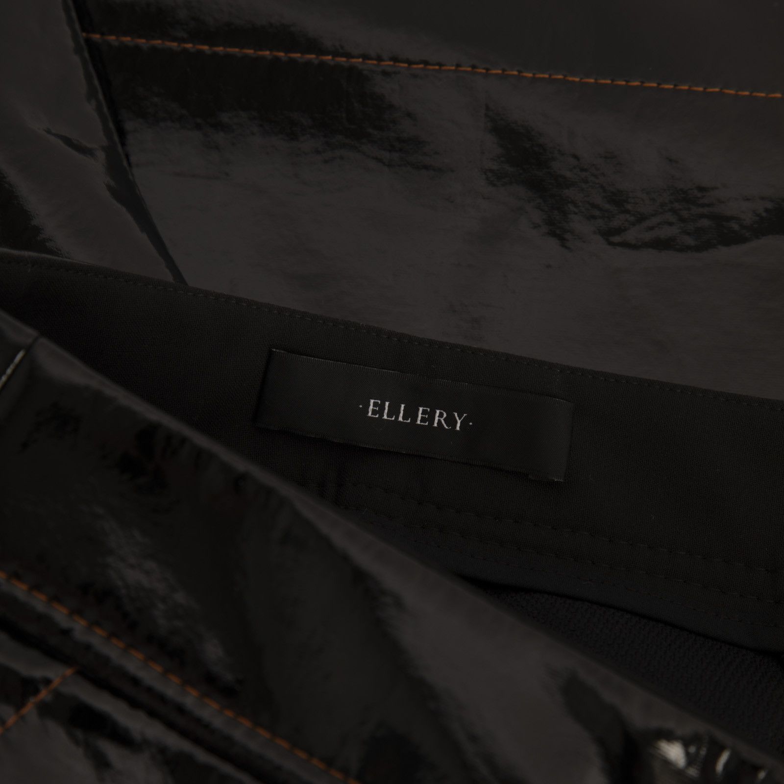 ELLERY Black Vegan Leather Outlaw Crop Flare Trousers Size 25" / US 0 / IT 36 - 4 Thumbnail