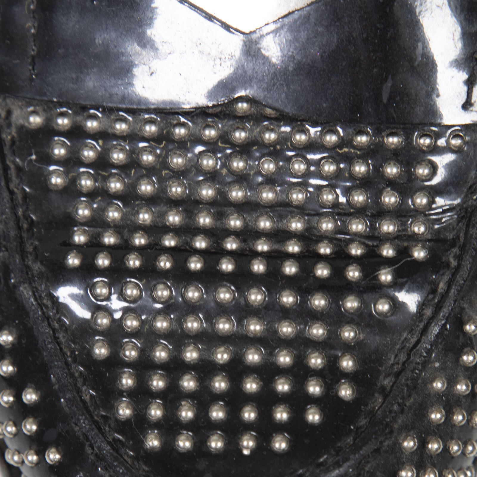 Miu Miu Black Patent Studded Loafers Size US 8 / IT 38 - 5 Thumbnail