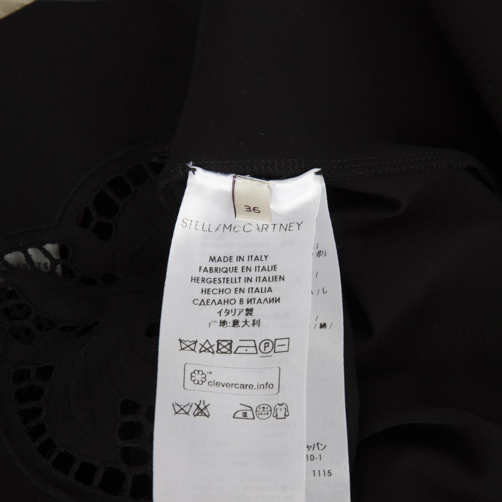 Stella McCartney Black Broderie Anglaise Dress Size XXS / US 00 / IT 34 - 8 Thumbnail