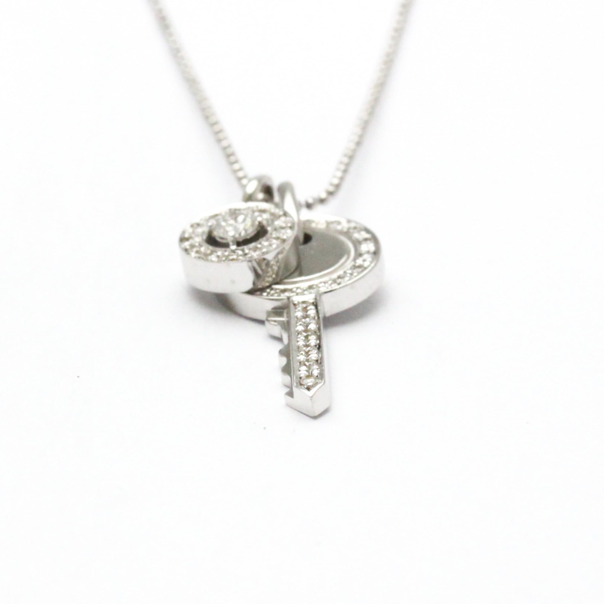 Other Vendome Aoyama Key Diamond Necklace White Gold (18K) Diamond Men,Women Fashion Pendant Necklace (Silver) Size ONE SIZE - 9 Thumbnail