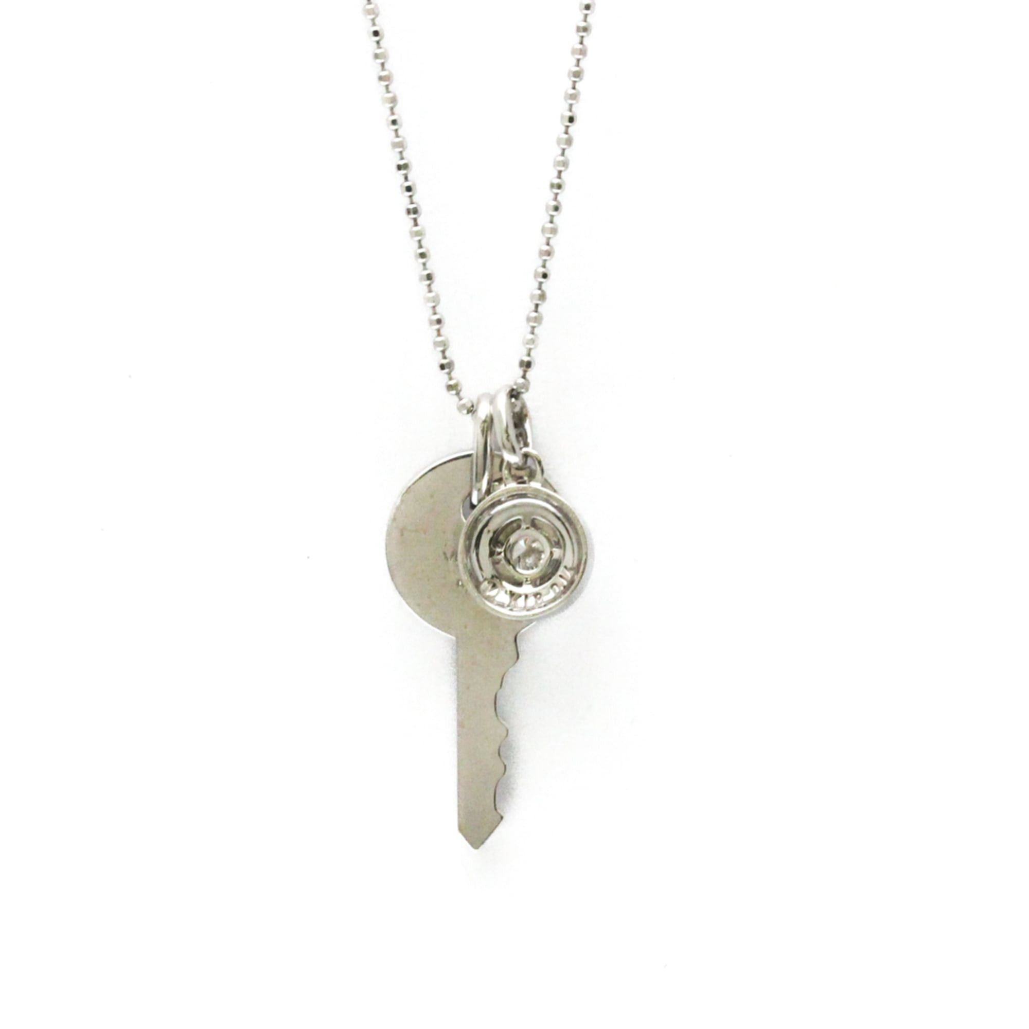 Other Vendome Aoyama Key Diamond Necklace White Gold (18K) Diamond Men,Women Fashion Pendant Necklace (Silver) Size ONE SIZE - 2 Thumbnail
