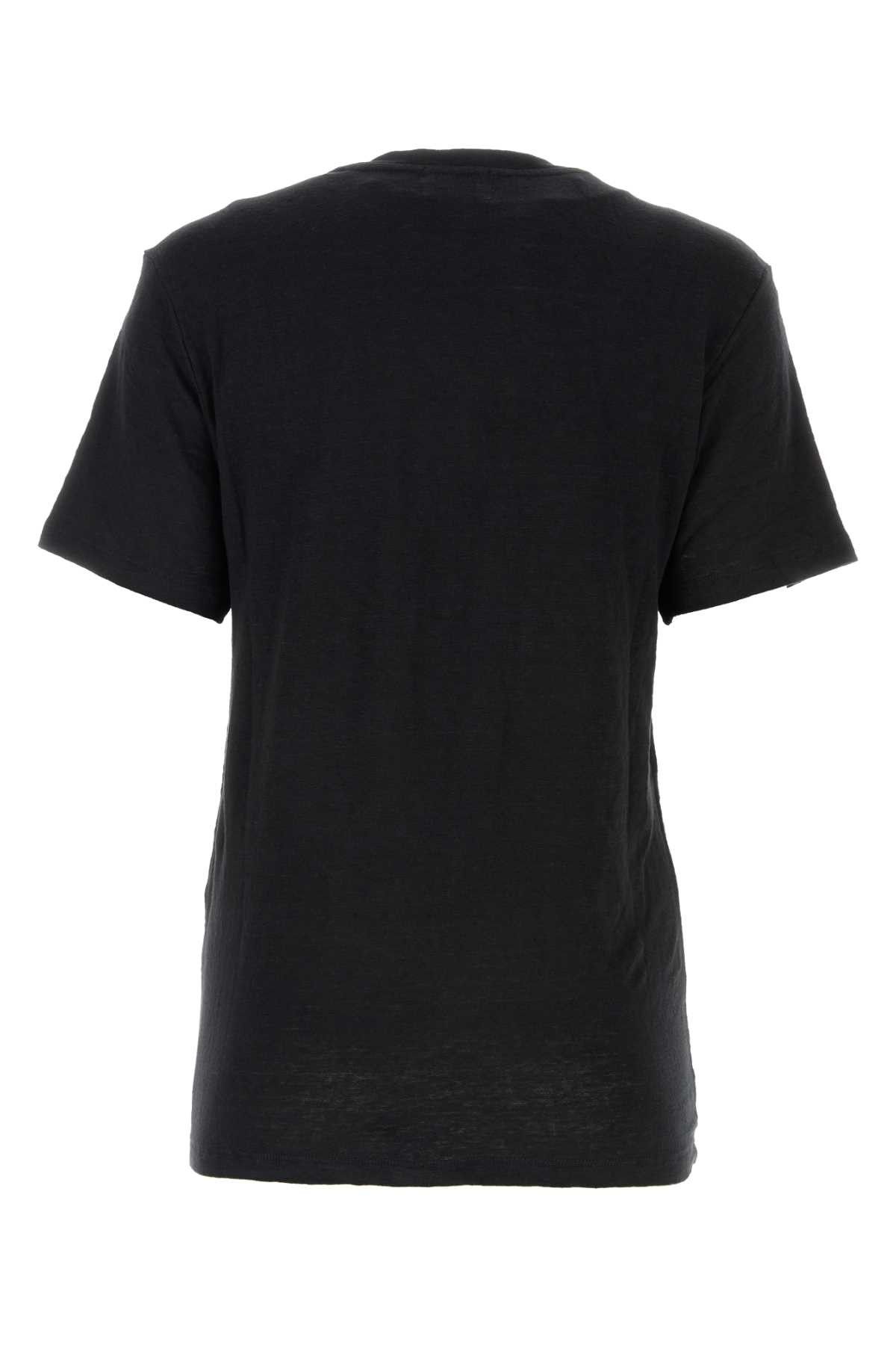 Isabel Marant Etoile Black Linen Zewel T-Shirt Size L / US 10 / IT 46 - 2 Thumbnail