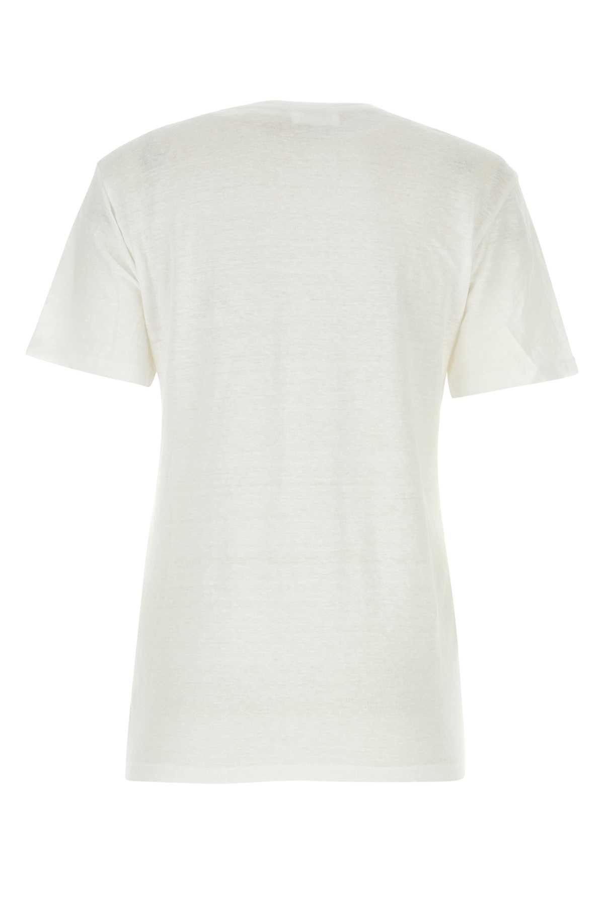 Isabel Marant Etoile White Linen Zewel T-Shirt Size L / US 10 / IT 46 - 2 Thumbnail