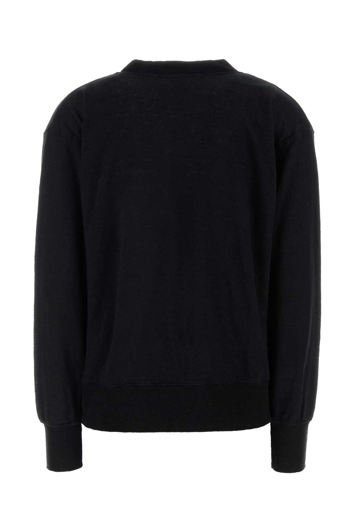 Isabel Marant Etoile Black Linen Klowia T-Shirt Size M / US 6-8 / IT 42-44 - 2 Thumbnail