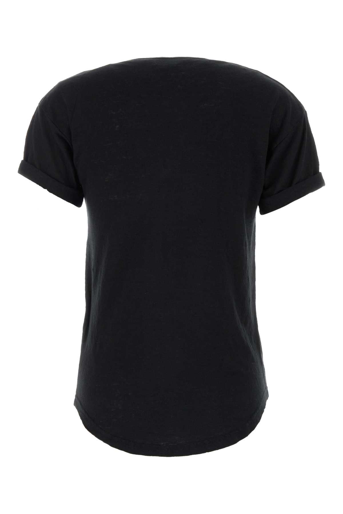 Isabel Marant Etoile Black Linen Koldia T-Shirt Size XS / US 0-2 / IT 36-38 - 2 Thumbnail