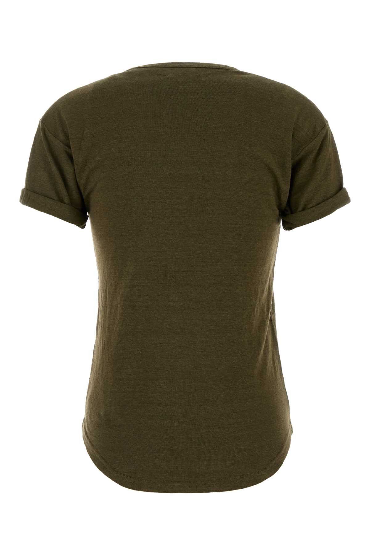 Isabel Marant Etoile Army Green Linen Koldia T-Shirt Size S / US 4 / IT 40 - 2 Thumbnail