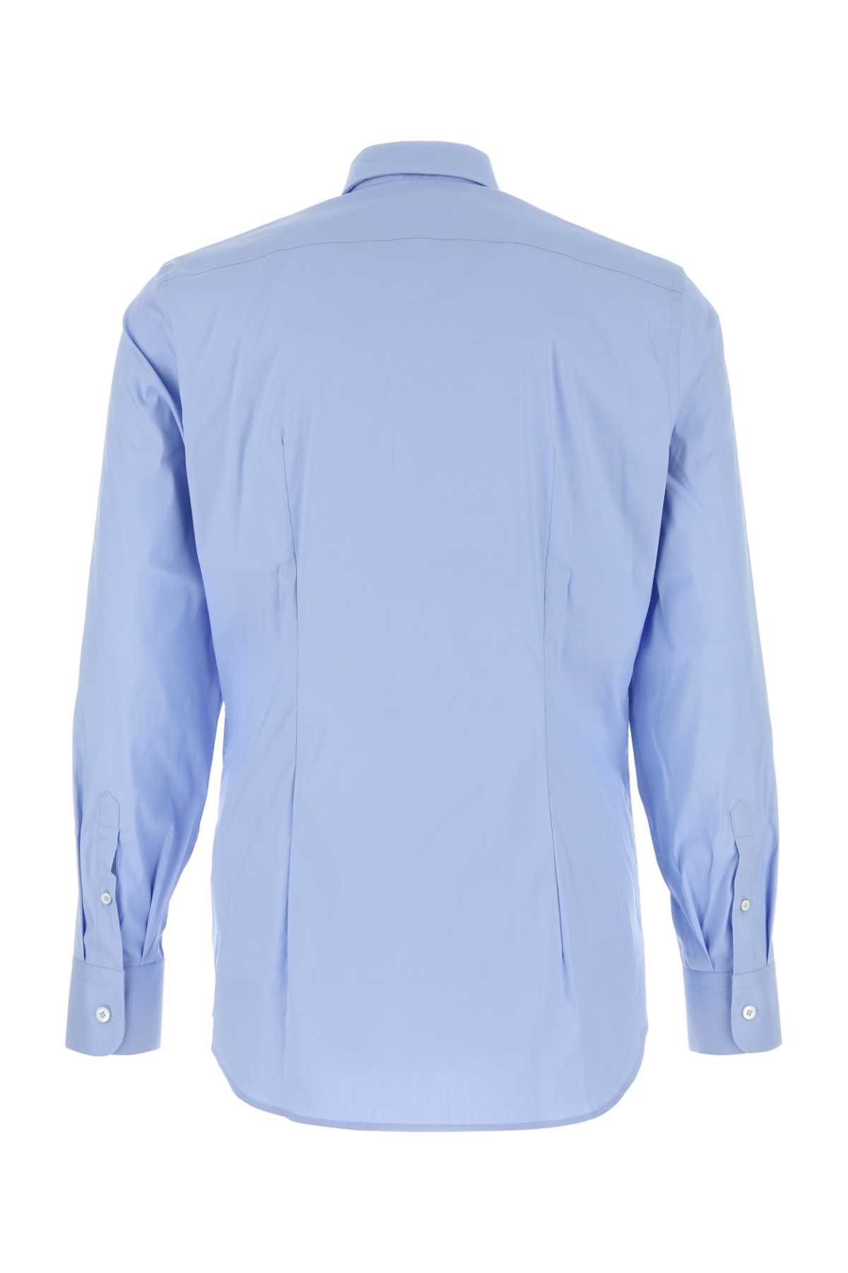 Prada Light Blue Stretch Poplin Shirt Size US XL / EU 56 / 4 - 2 Thumbnail