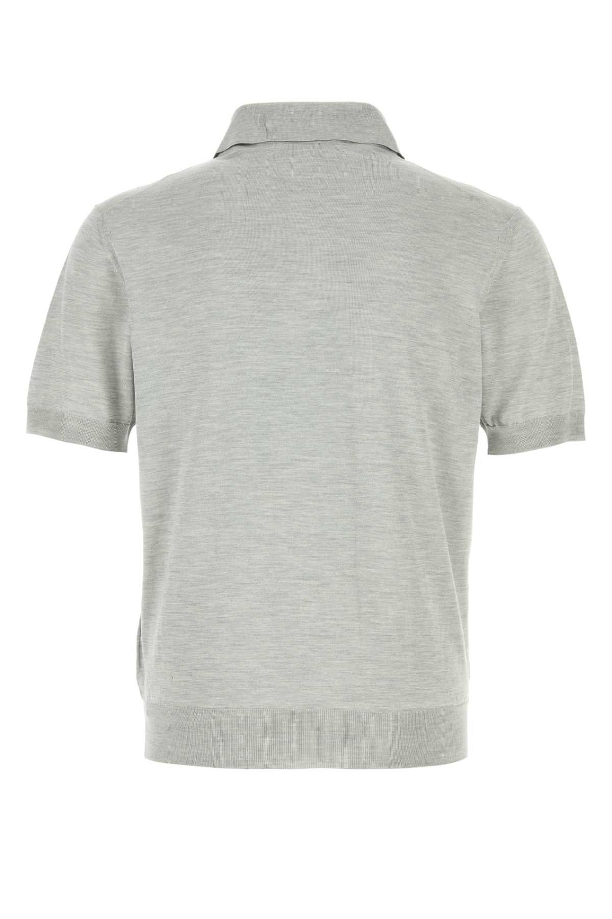 Prada Grey Silk Polo Shirt Size US XL / EU 56 / 4 - 2 Thumbnail