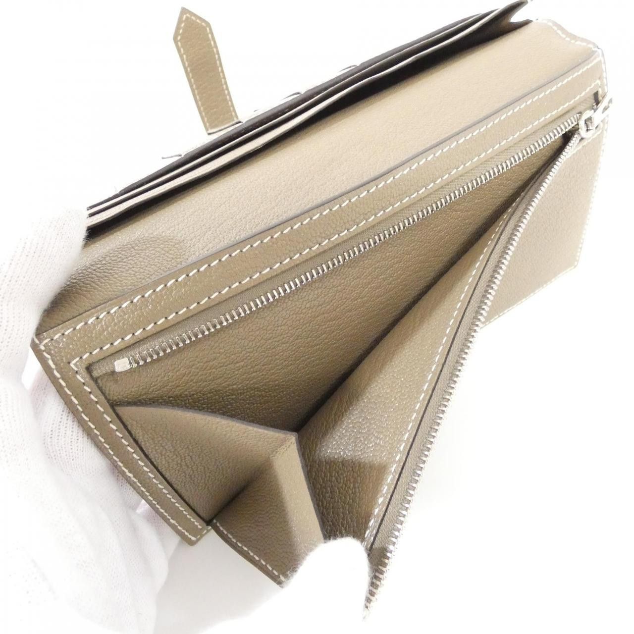 Hermes Hermes Hermès Béarn Soufflet Chevre Long Wallet Leather Long Wallet B DUTY FREE for USA Size ONE SIZE - 6 Thumbnail