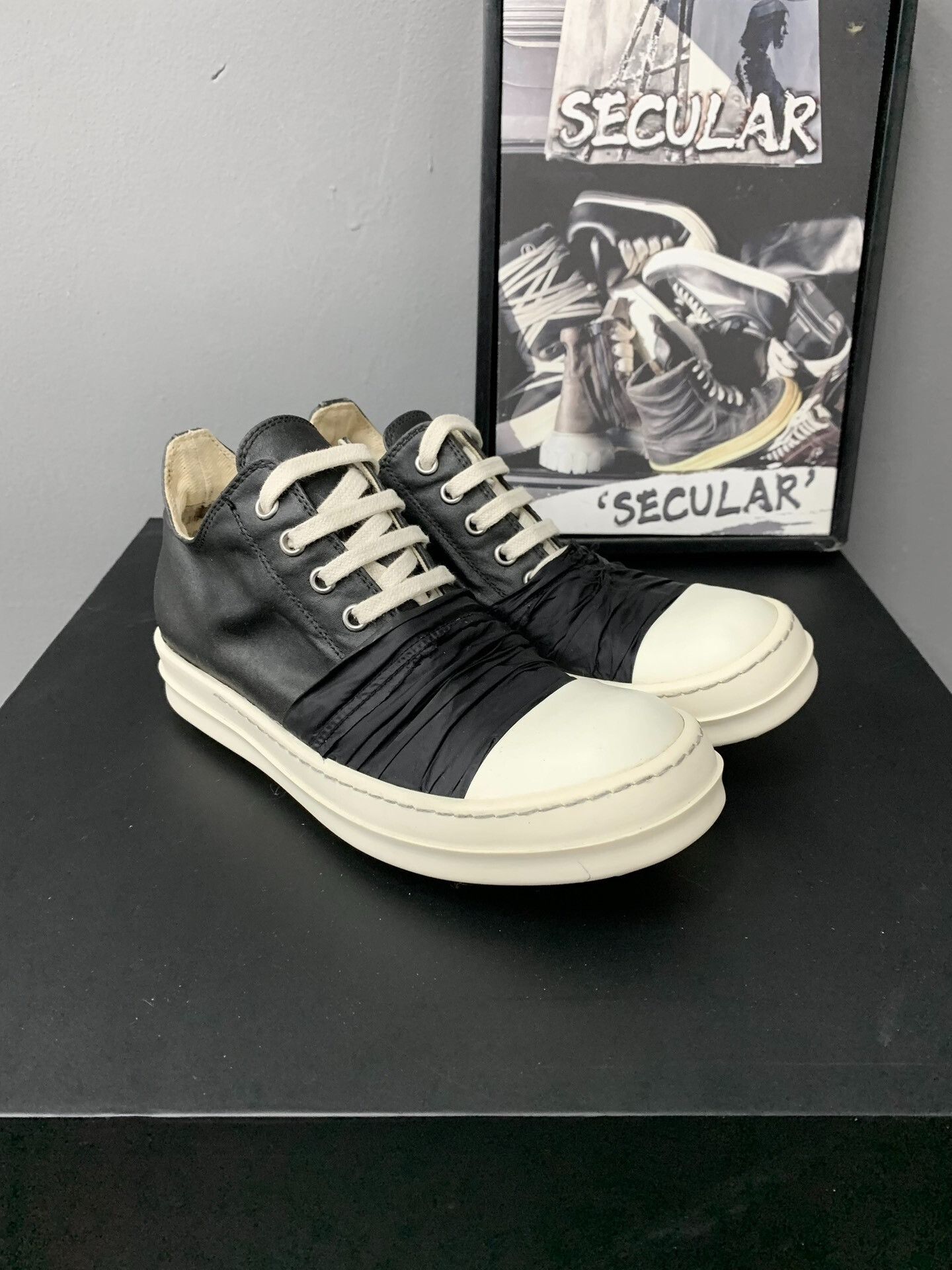 Rick Owens rick owens black silk low-top sneakers Size US 6.5 / IT 36.5 - 2 Thumbnail