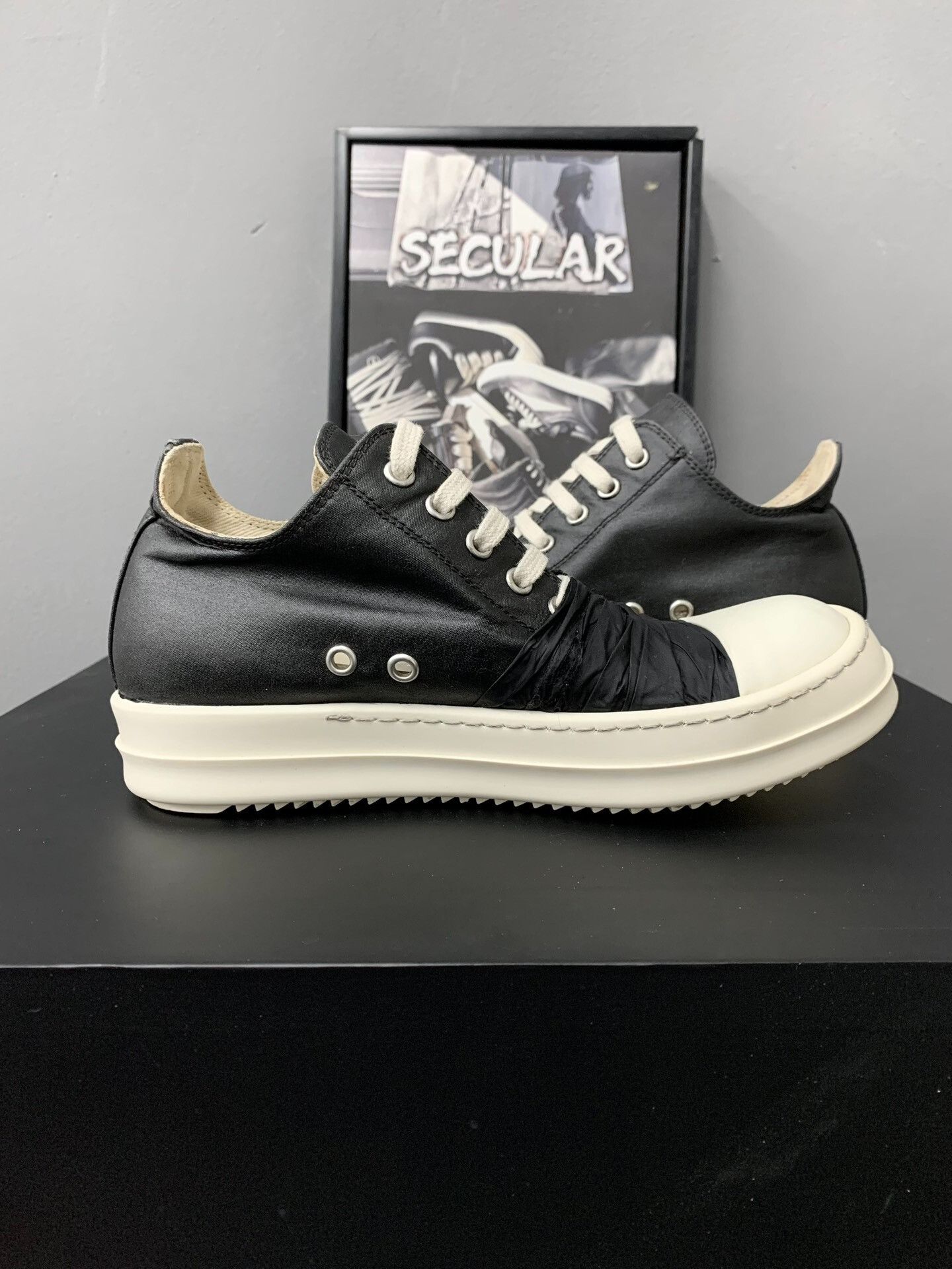 Rick Owens rick owens black silk low-top sneakers Size US 6.5 / IT 36.5 - 5 Thumbnail