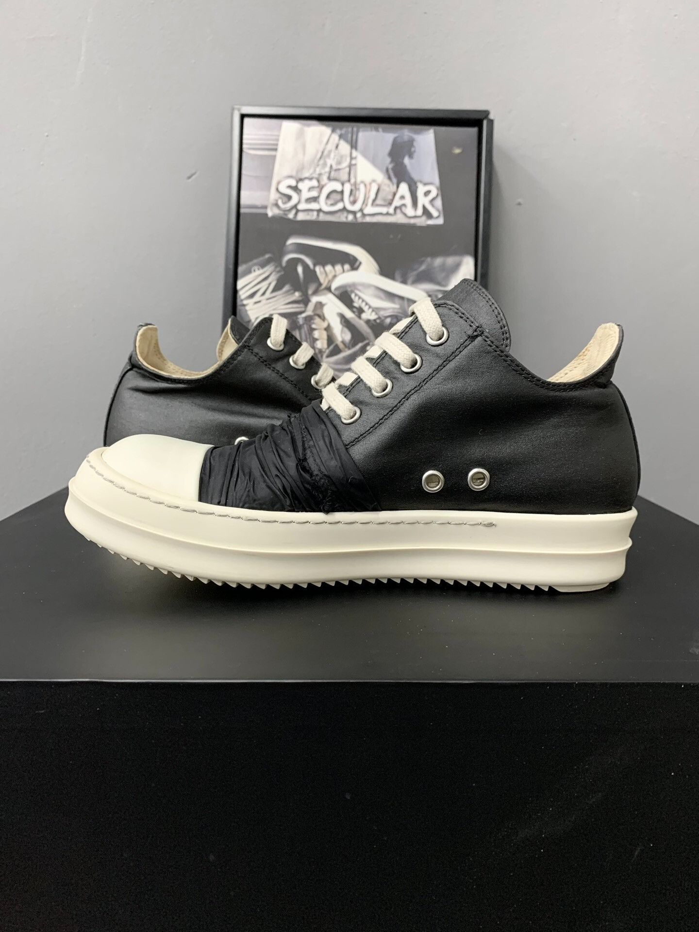 Rick Owens rick owens black silk low-top sneakers Size US 6.5 / IT 36.5 - 6 Thumbnail