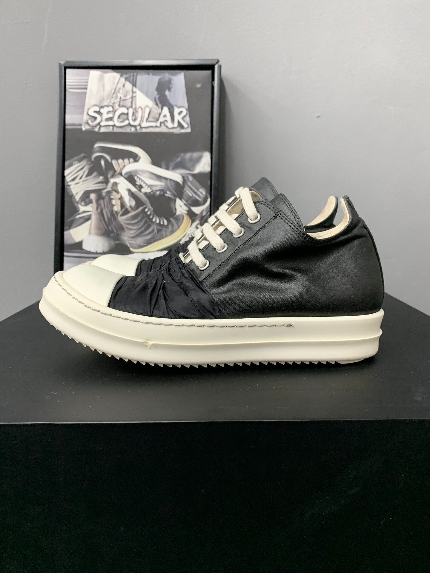 Rick Owens rick owens black silk low-top sneakers Size US 6.5 / IT 36.5 - 3 Thumbnail