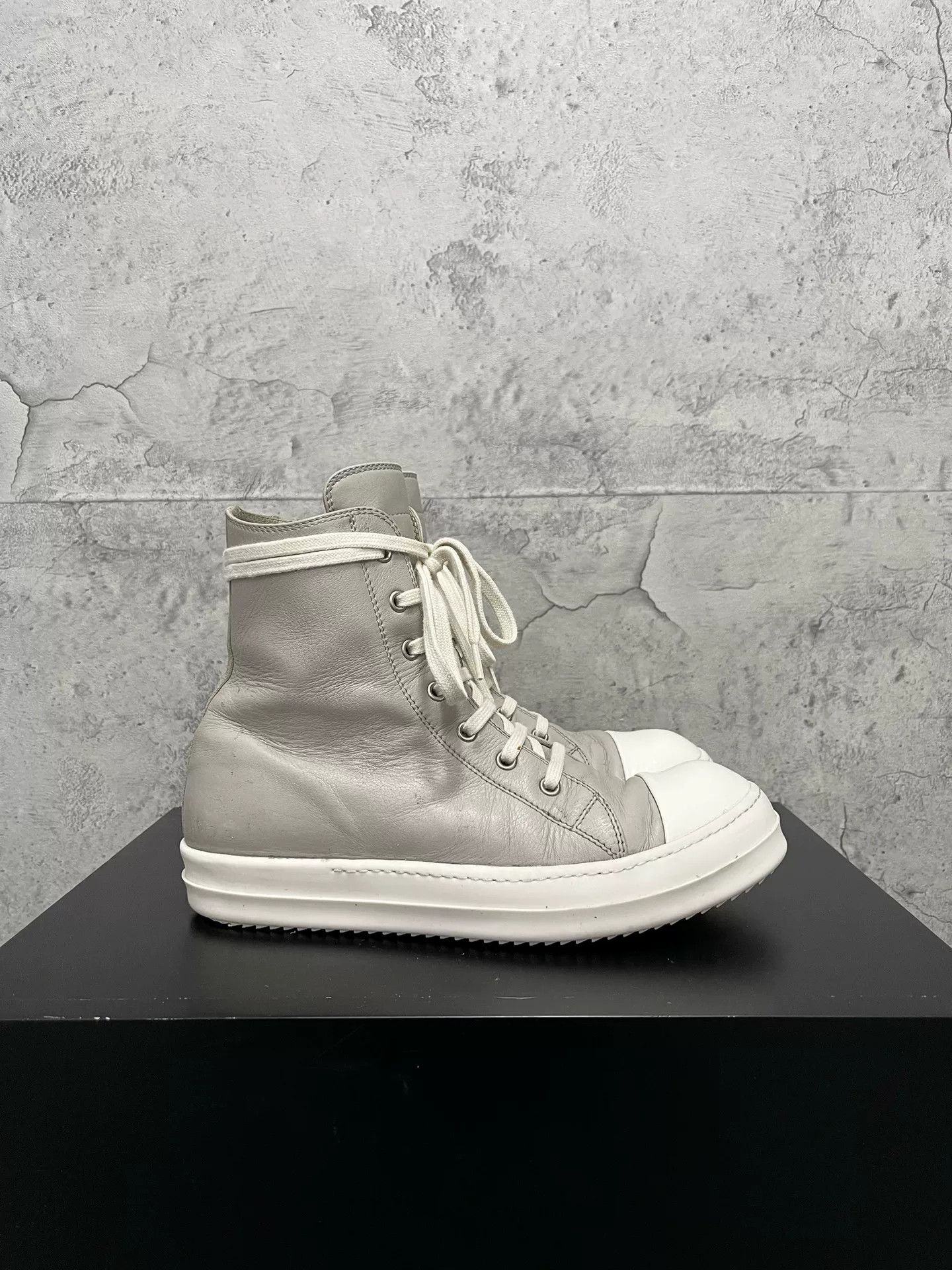 Rick Owens rick owens gray high-top leather sneakers Size US 10.5 / EU 43-44 - 3 Thumbnail