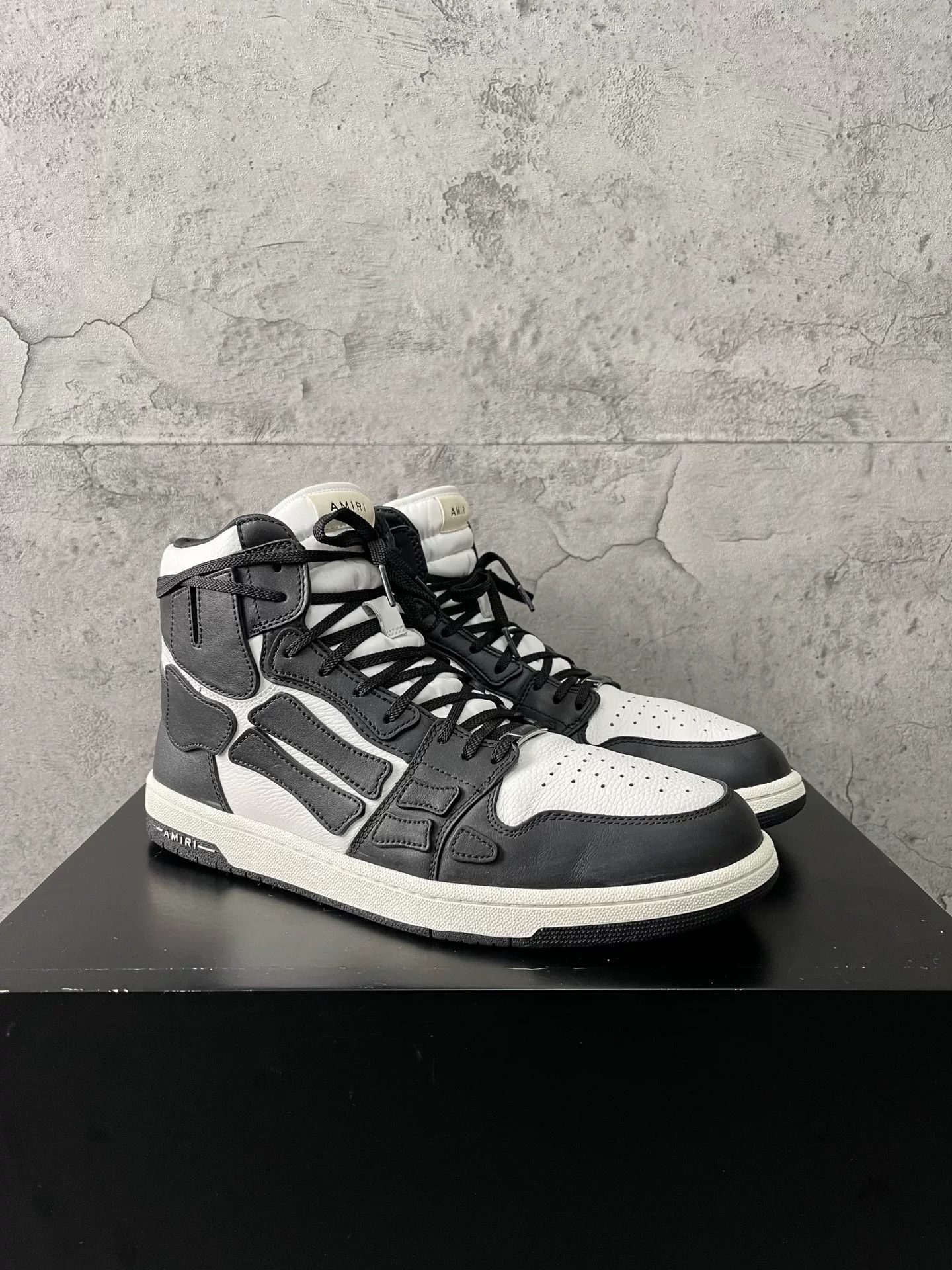 Amiri amiri high-top skeleton toe shoes black and white Size US 12 / EU 45 - 2 Thumbnail