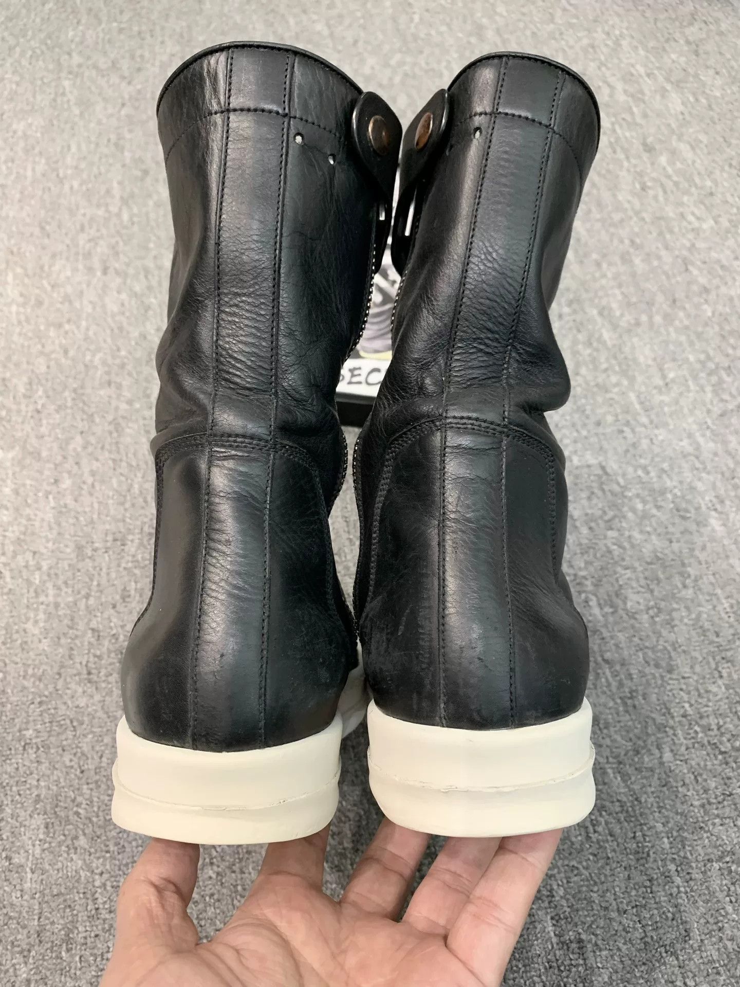 Rick Owens rick owens black leather mid-calf boots Size US 7 / EU 40 - 7 Thumbnail
