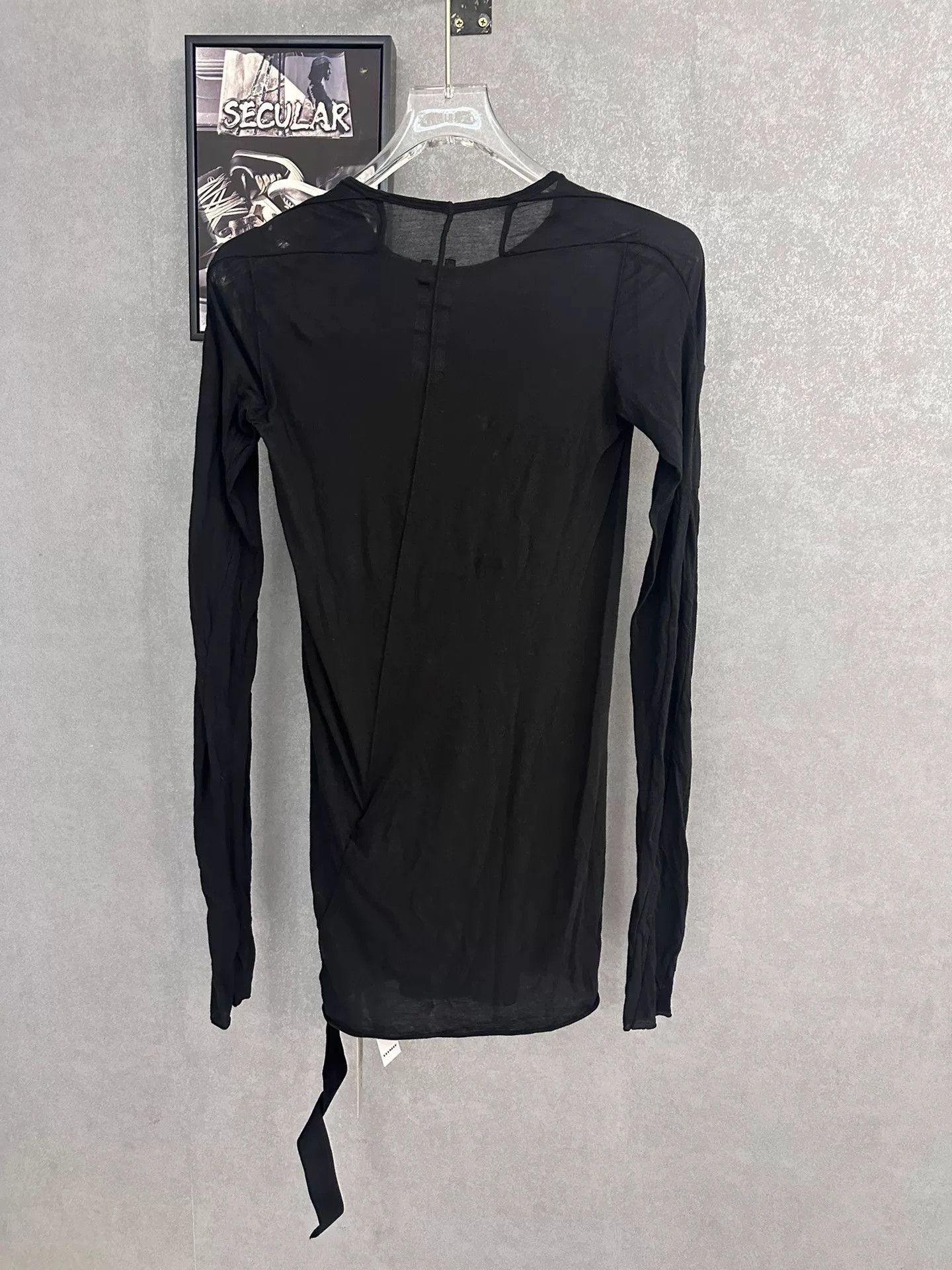 Rick Owens Drkshdw Rick Owens Black Long Sleeve Cotton Tee Size S / US 4 / IT 40 - 2 Thumbnail