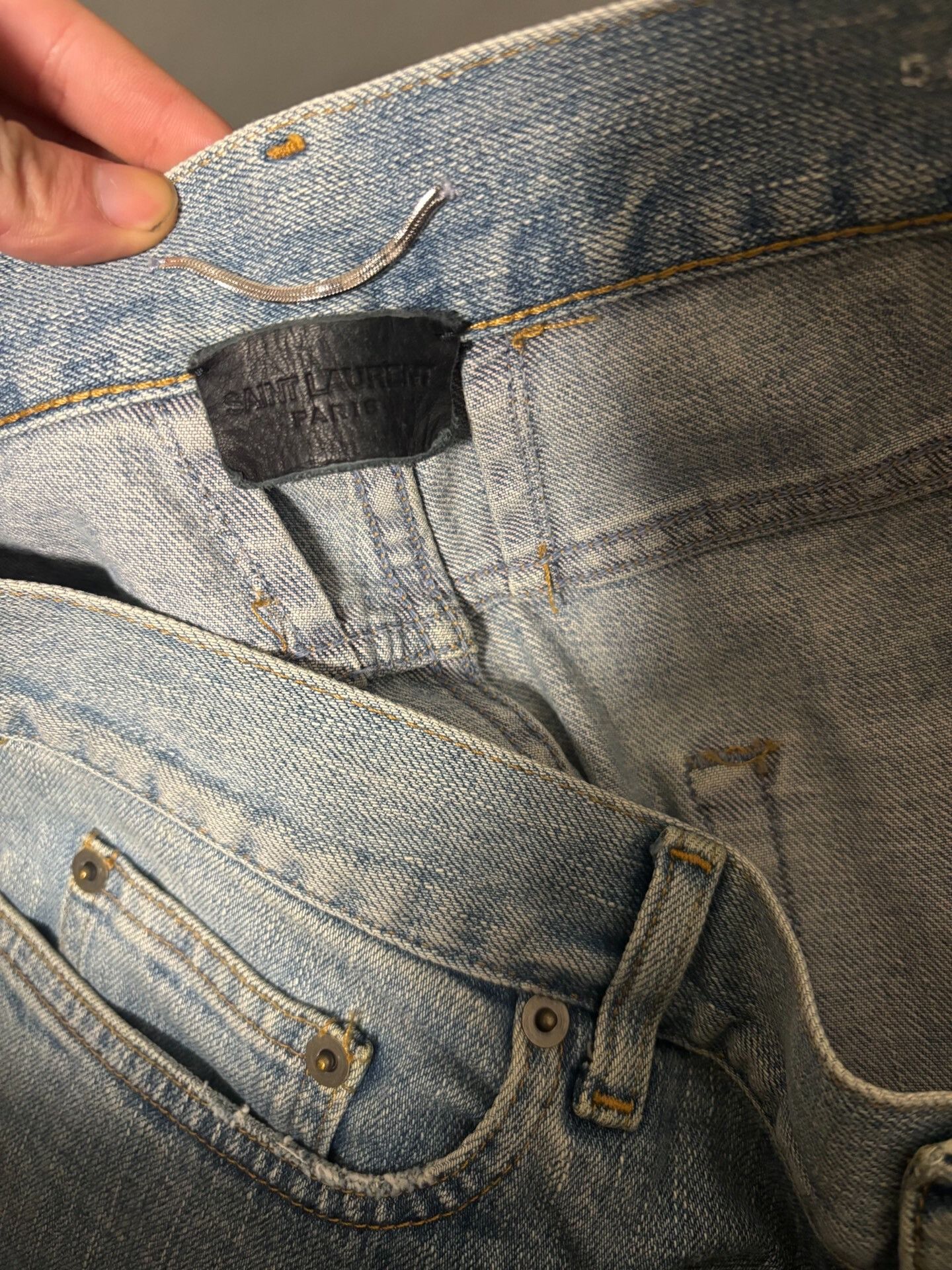 Saint Laurent Paris saint laurent ripped knee denim pants Size US 33 - 3 Thumbnail