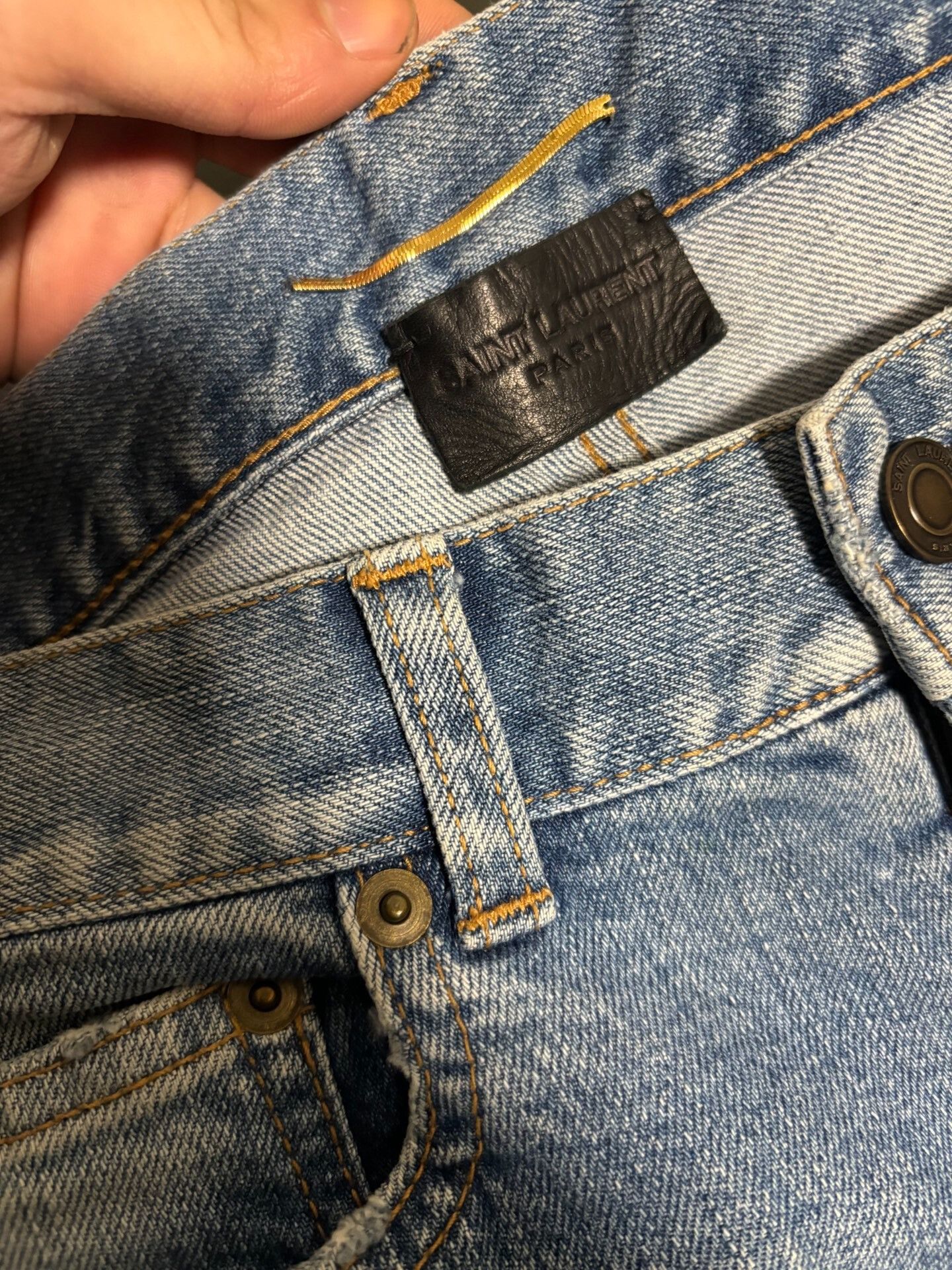 Saint Laurent Paris Saint Laurent Light Blue Distressed Jeans Size US 28 / EU 44 - 3 Thumbnail